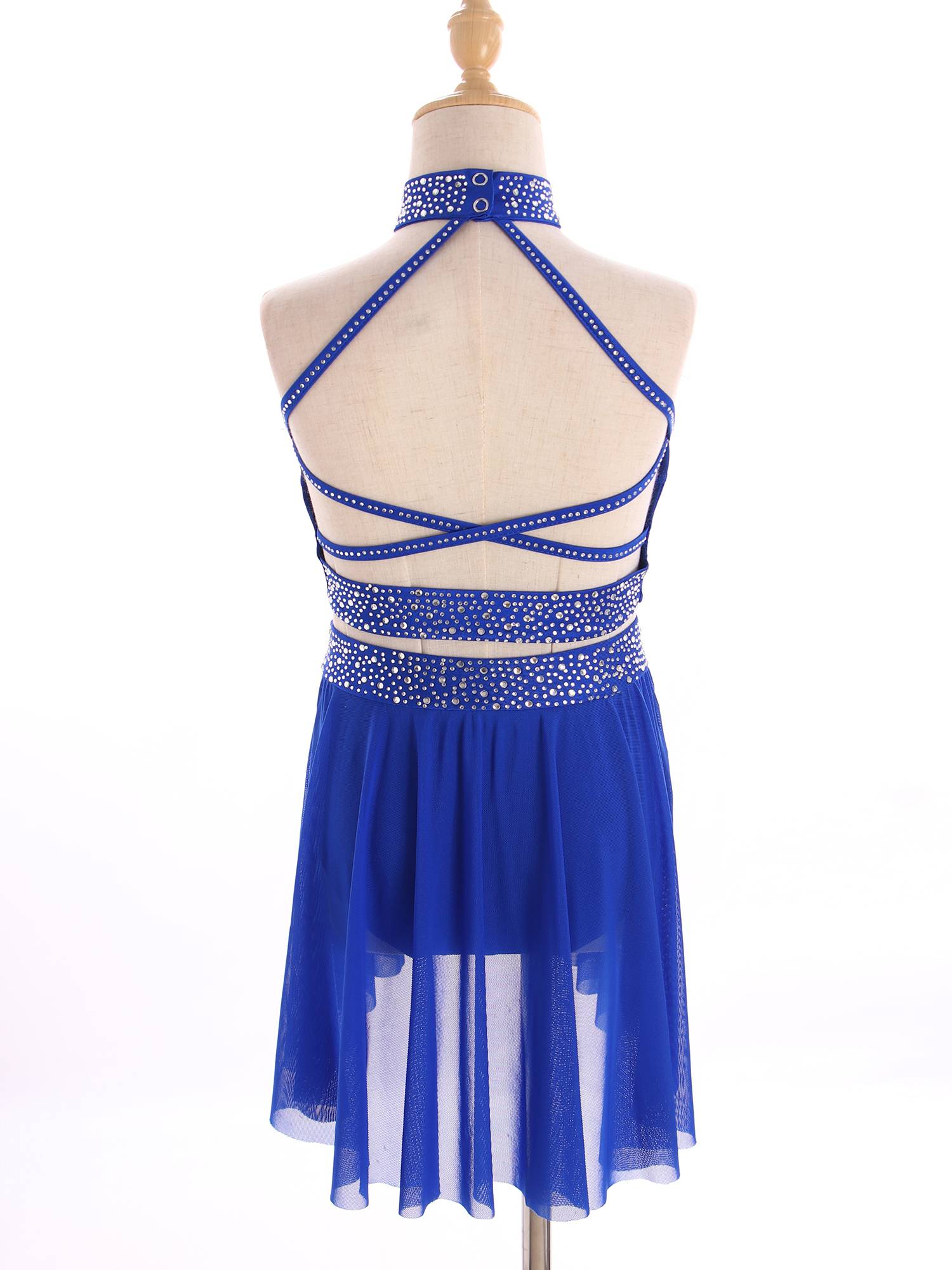 Kids Girls 2pcs Sleeveless Backless Crop Top and Mini Skirt Dance Set