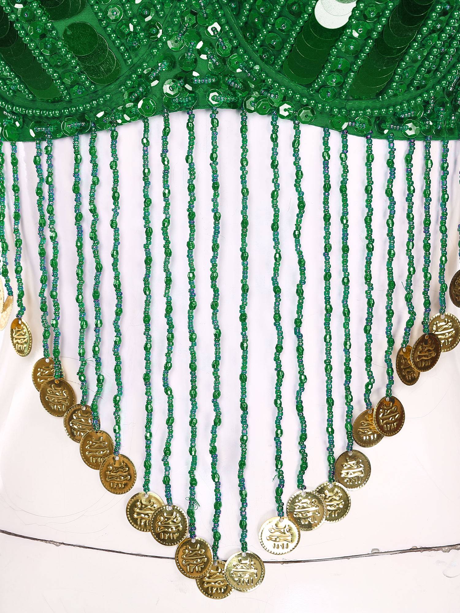 Women Straps Sequins Plastic Beaded Tassels Belly Dance Underwired Bra Top