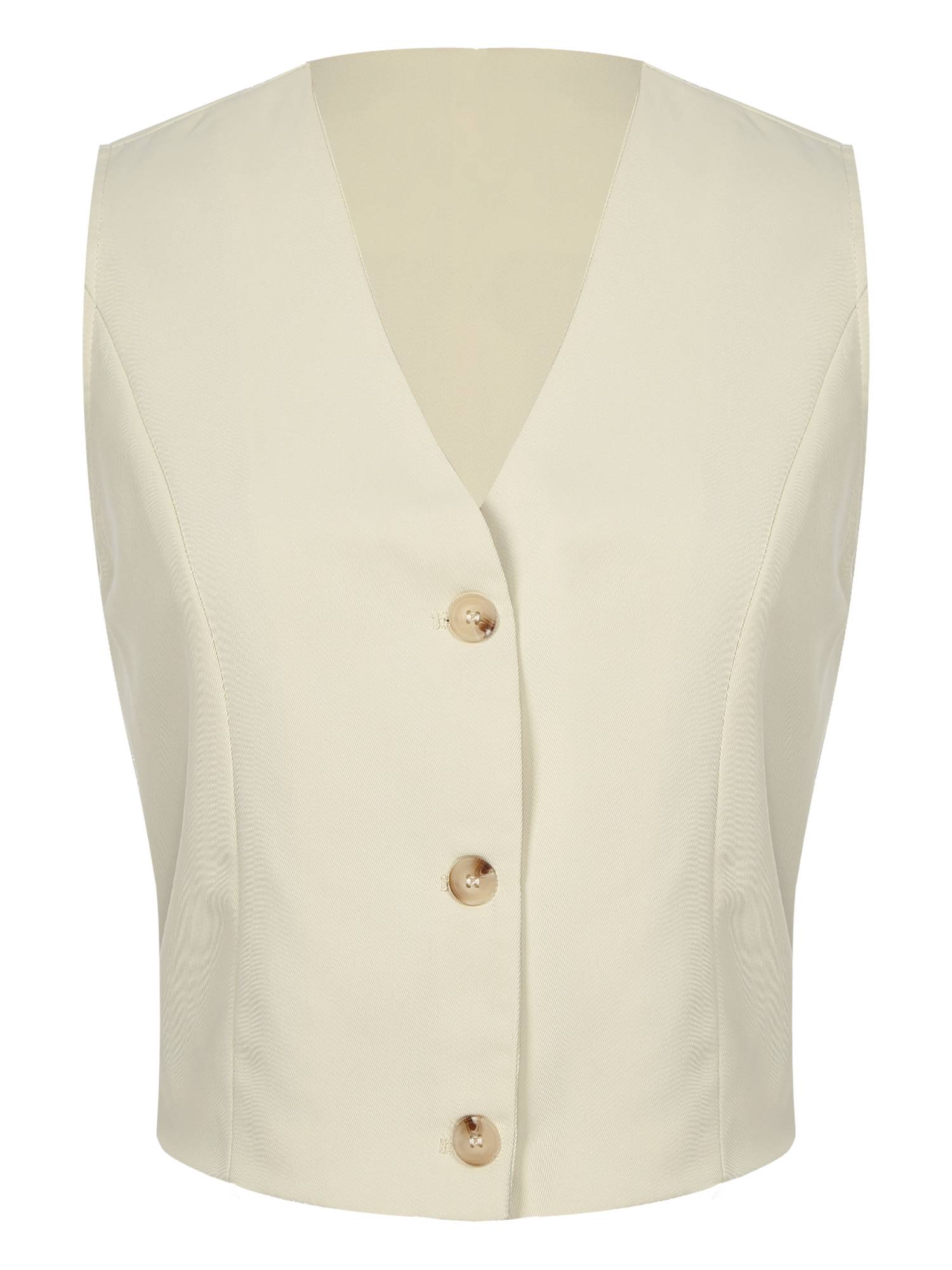 Women Solid Color V Neck Sleeveless Button Vest