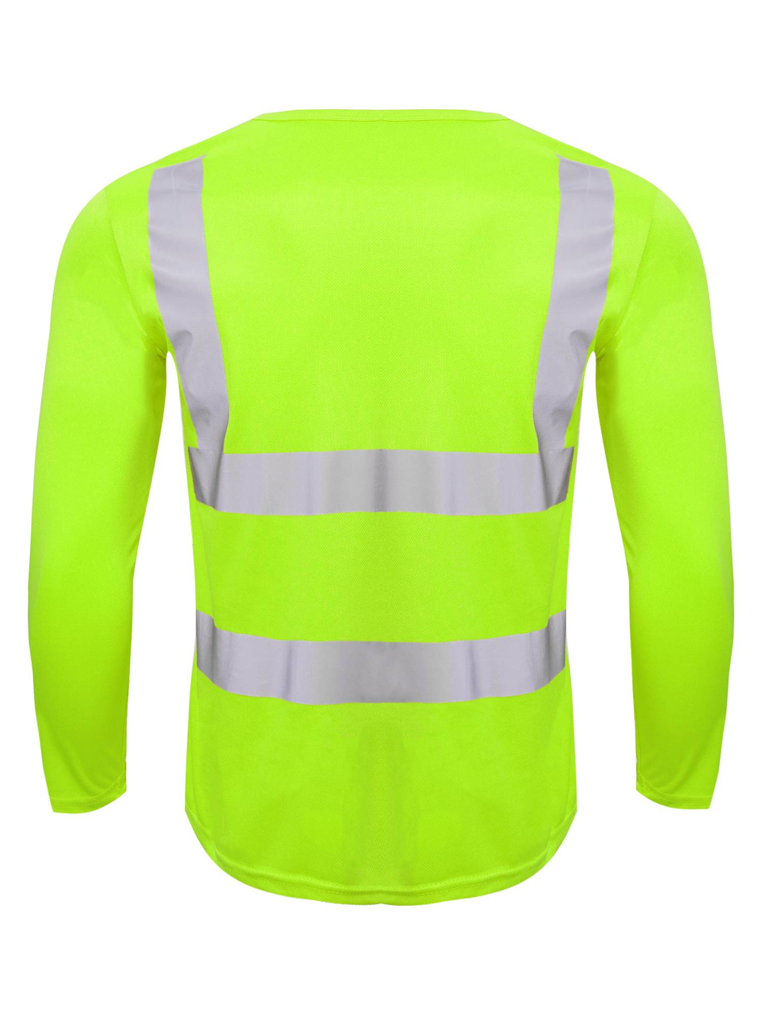 Men Long Sleeves Round Neck Reflective Stripes Sports T-shirt