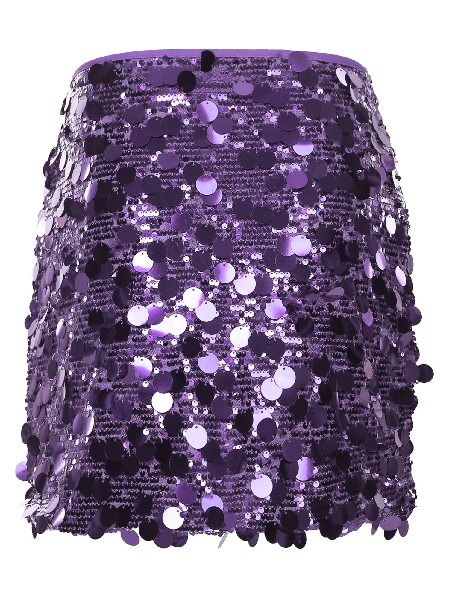 Women Sparkly Sequins Bodycon Mini Skirts for Party