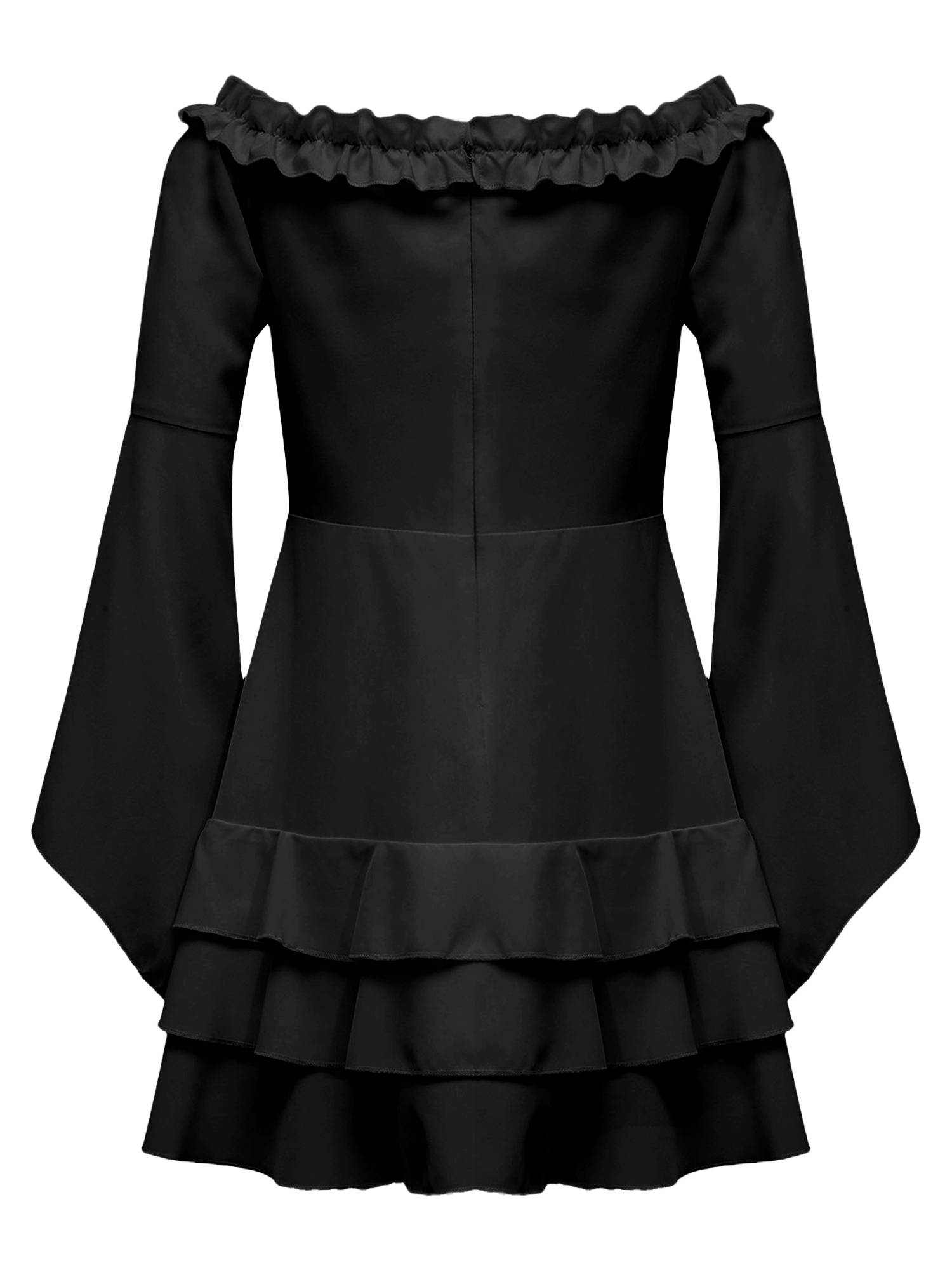 Girls Long Sleeve Off the Shoulder Ruffle Vintage Victorian Pirate Costume Dress