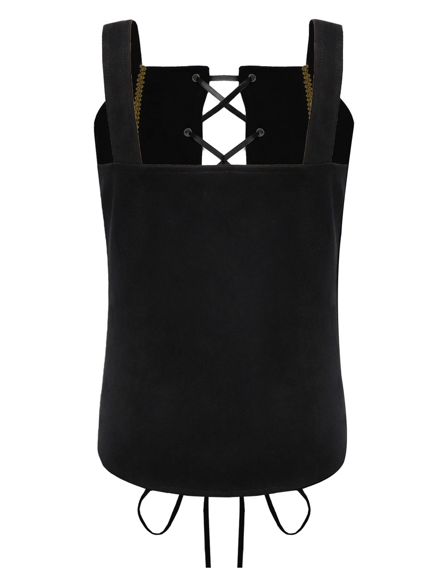 Girls Vintage Lace-up Suede Victorian Pirate Costume Vest