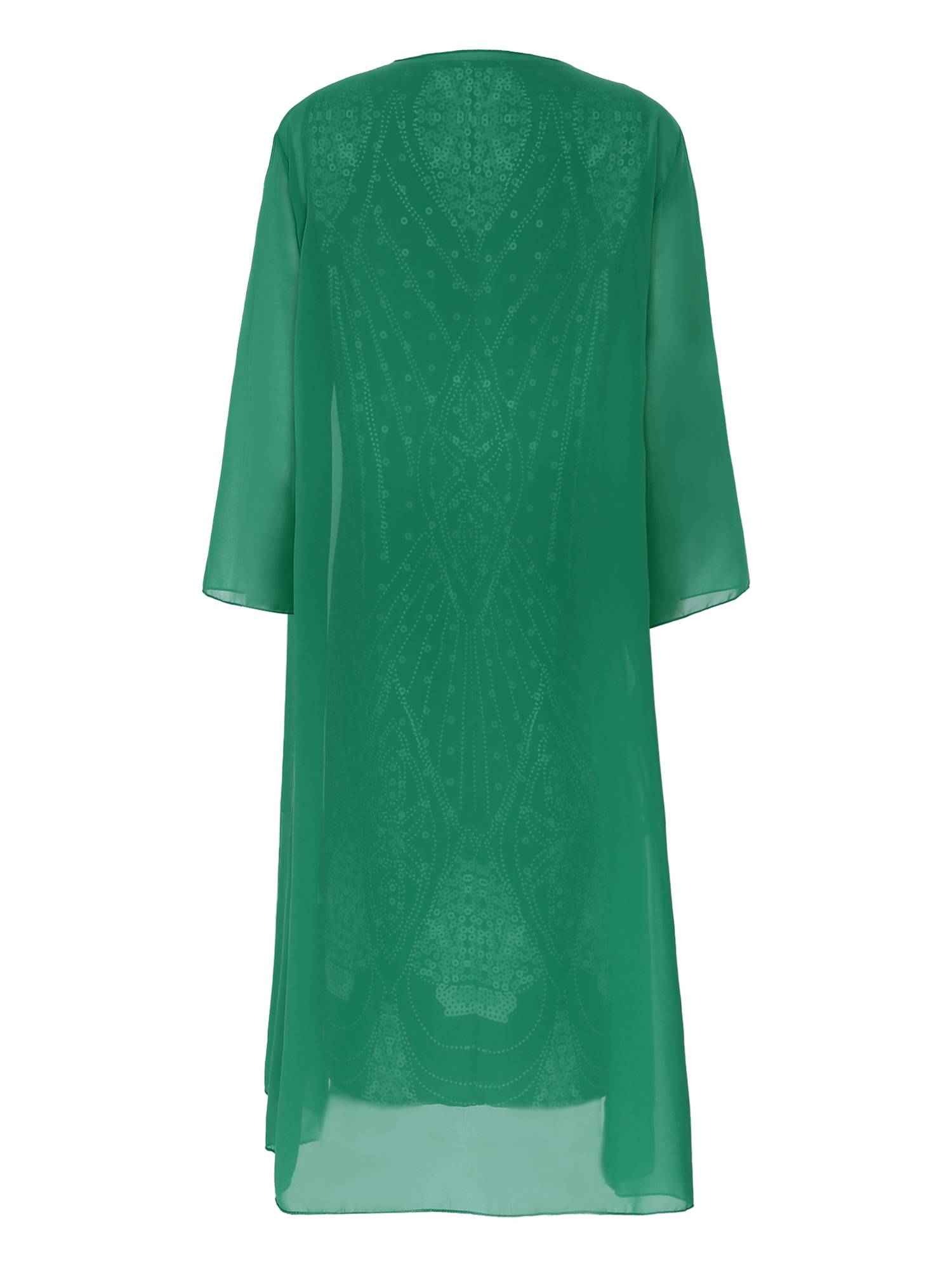 Women 2pcs V Neck Tank Dress with Long Sleeve Tulle Cover Up Set