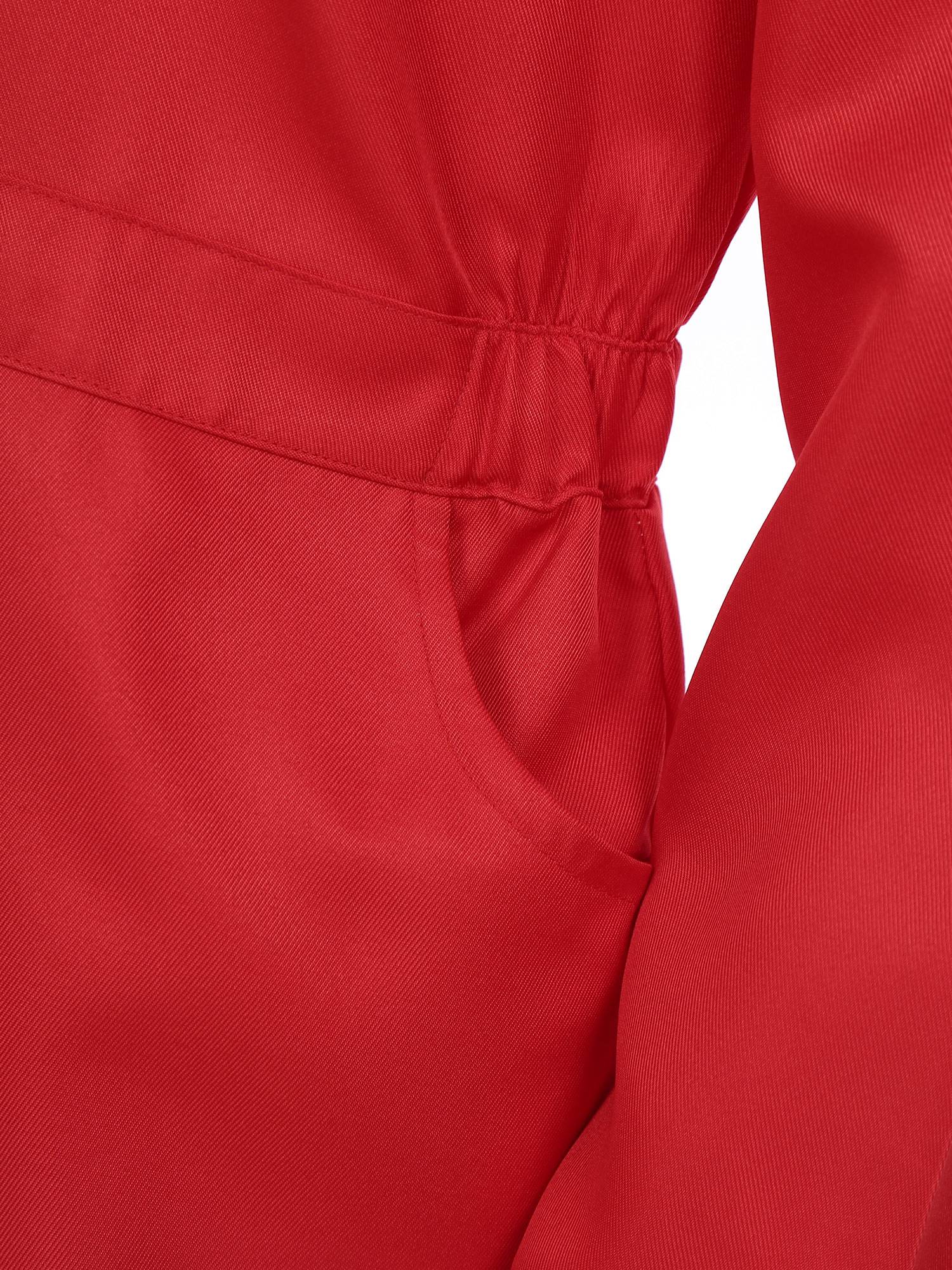 Men Turn-down Collar Long Sleeve Button-up Worker Coveralls Jumpsuit