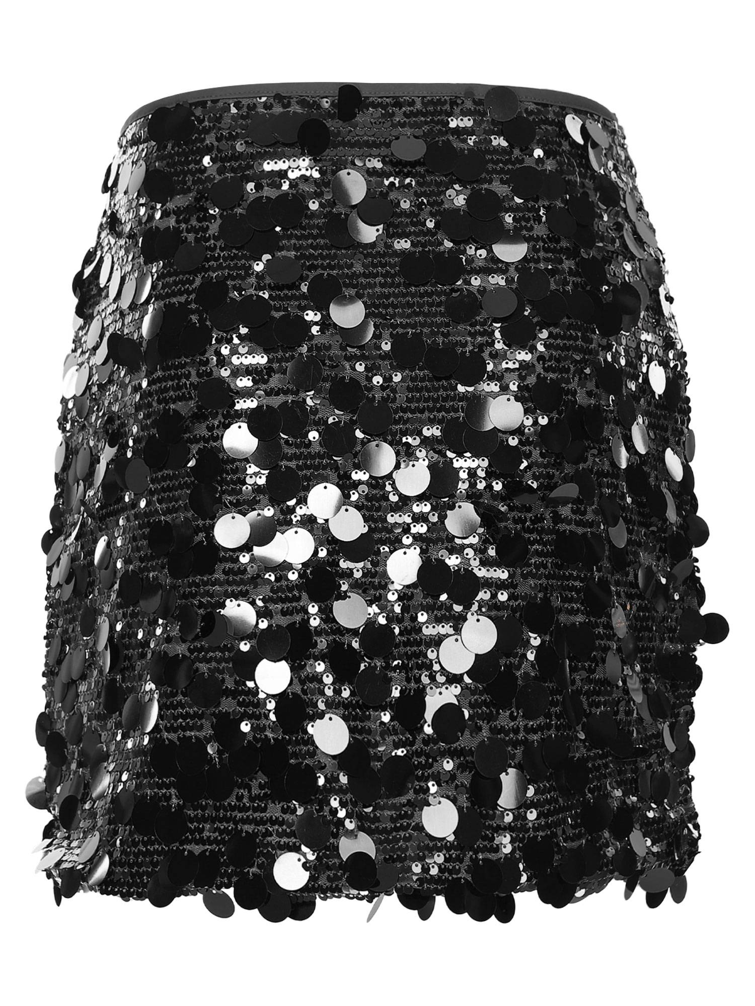 Women Sparkly Sequins Bodycon Mini Skirts for Party