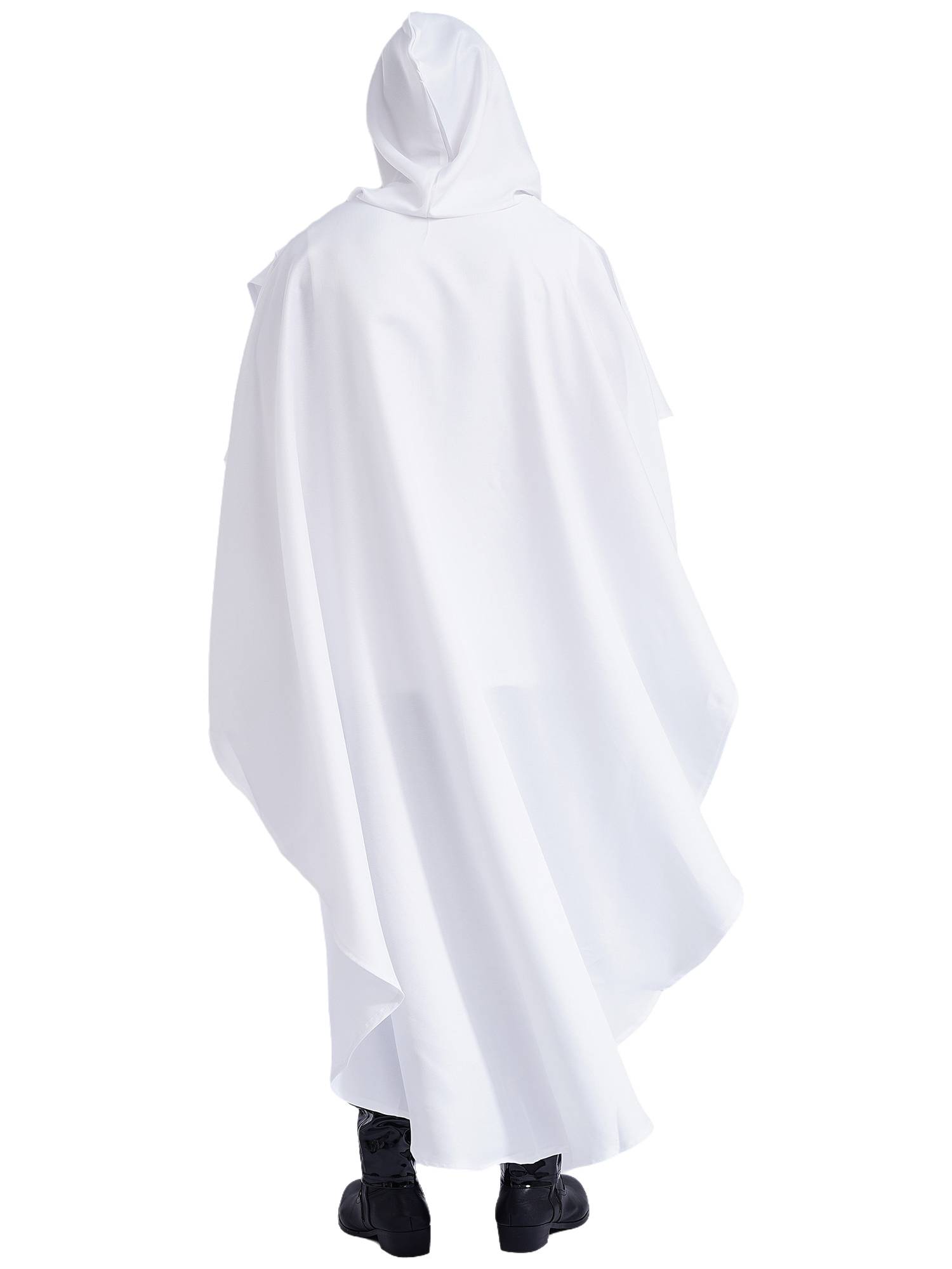 Men Halloween High-low Hem Hooded Cloak Vampire Wizard Gothic Costume