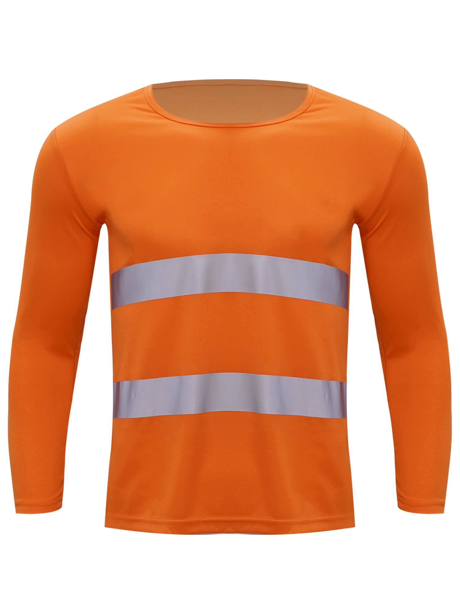 Men Moisture-Wicking Long Sleeves Reflective Stripe Sports T-shirt