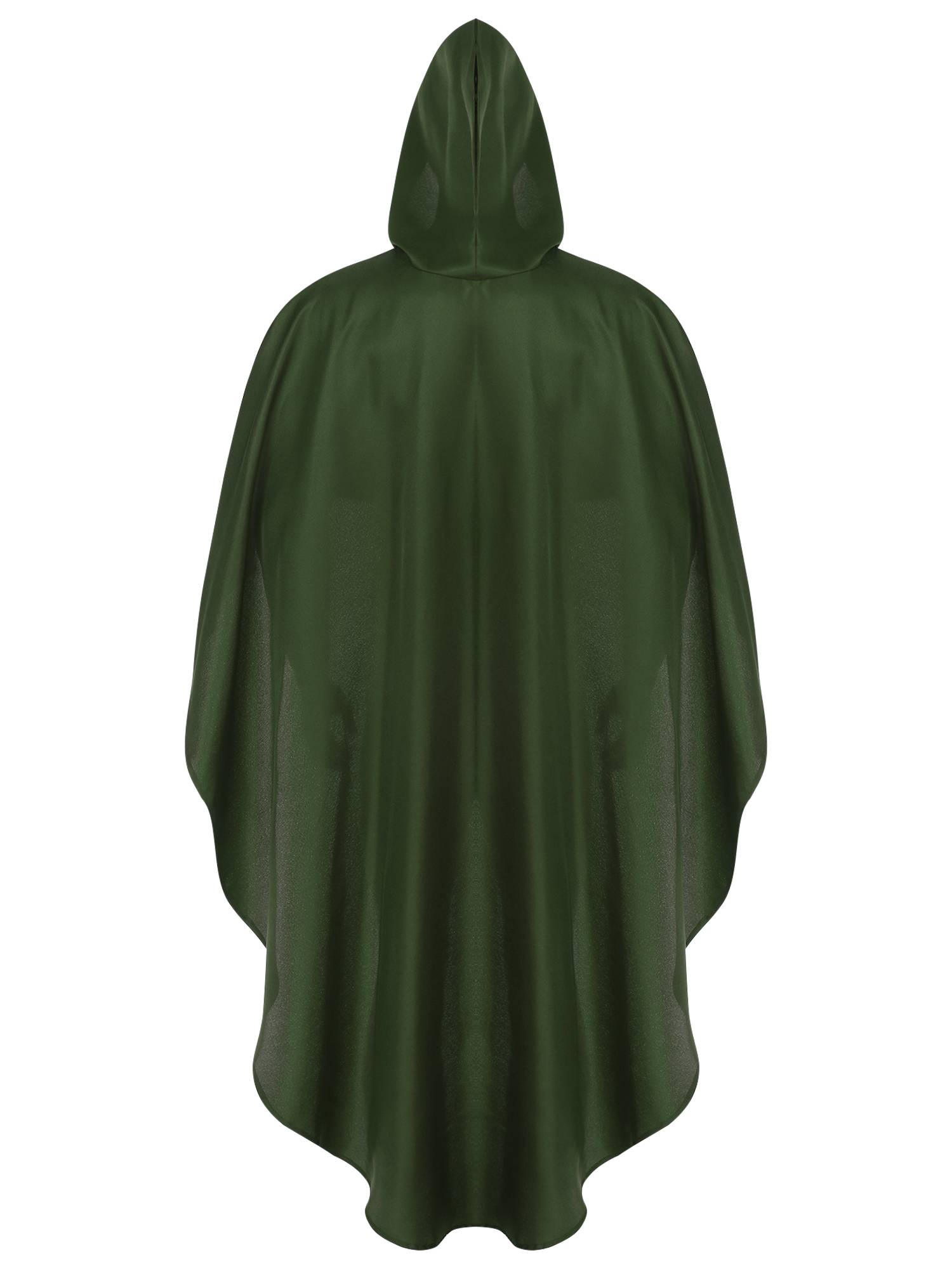 Men Halloween High-low Hem Hooded Cloak Vampire Wizard Gothic Costume