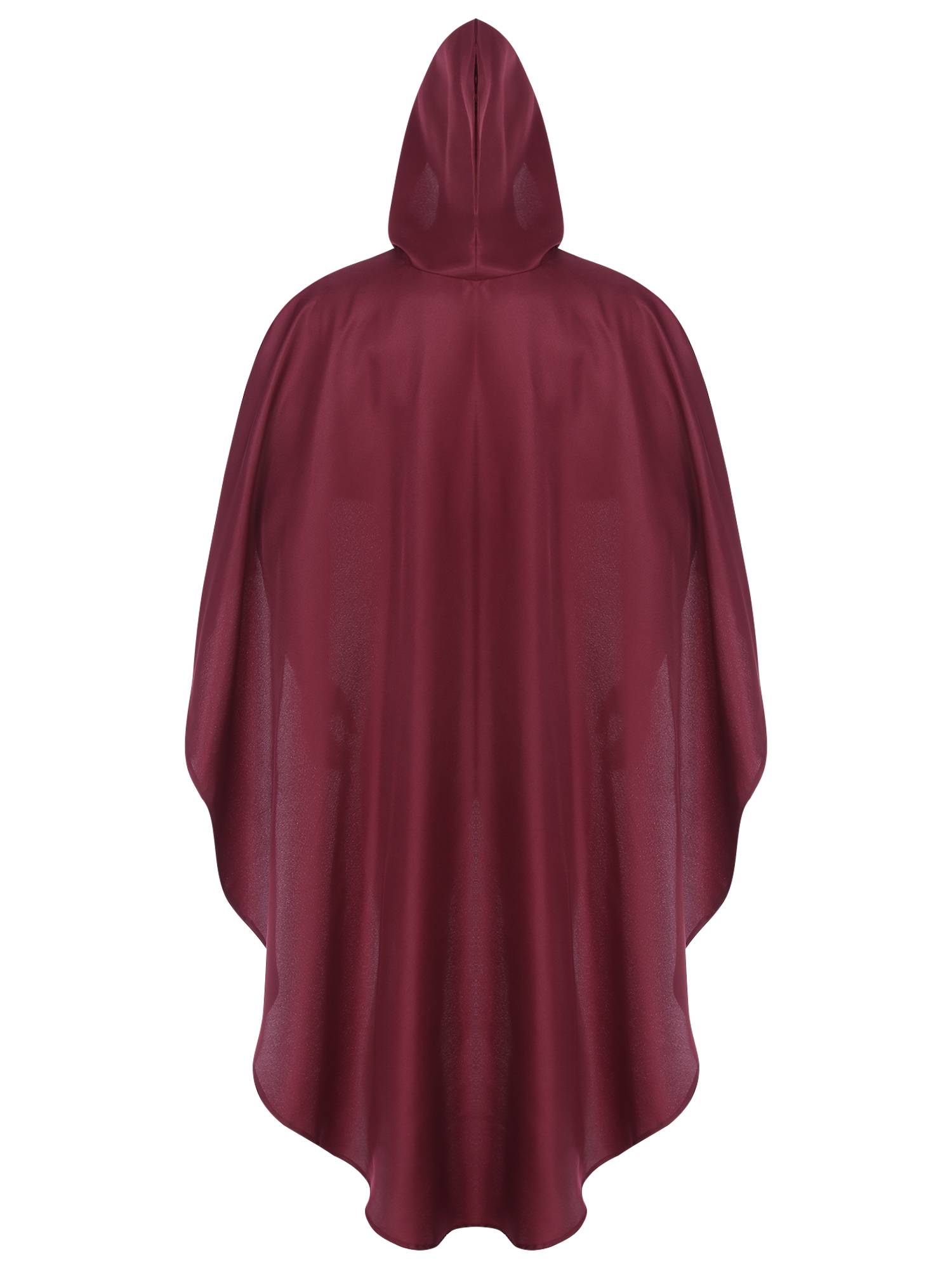 Men Halloween High-low Hem Hooded Cloak Vampire Wizard Gothic Costume