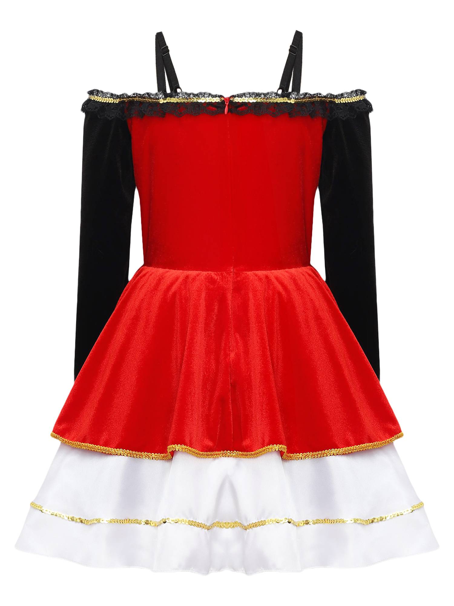 Kids Girls Medieval Pirate Costume Off Shoulder Long Sleeve Tutu Dress