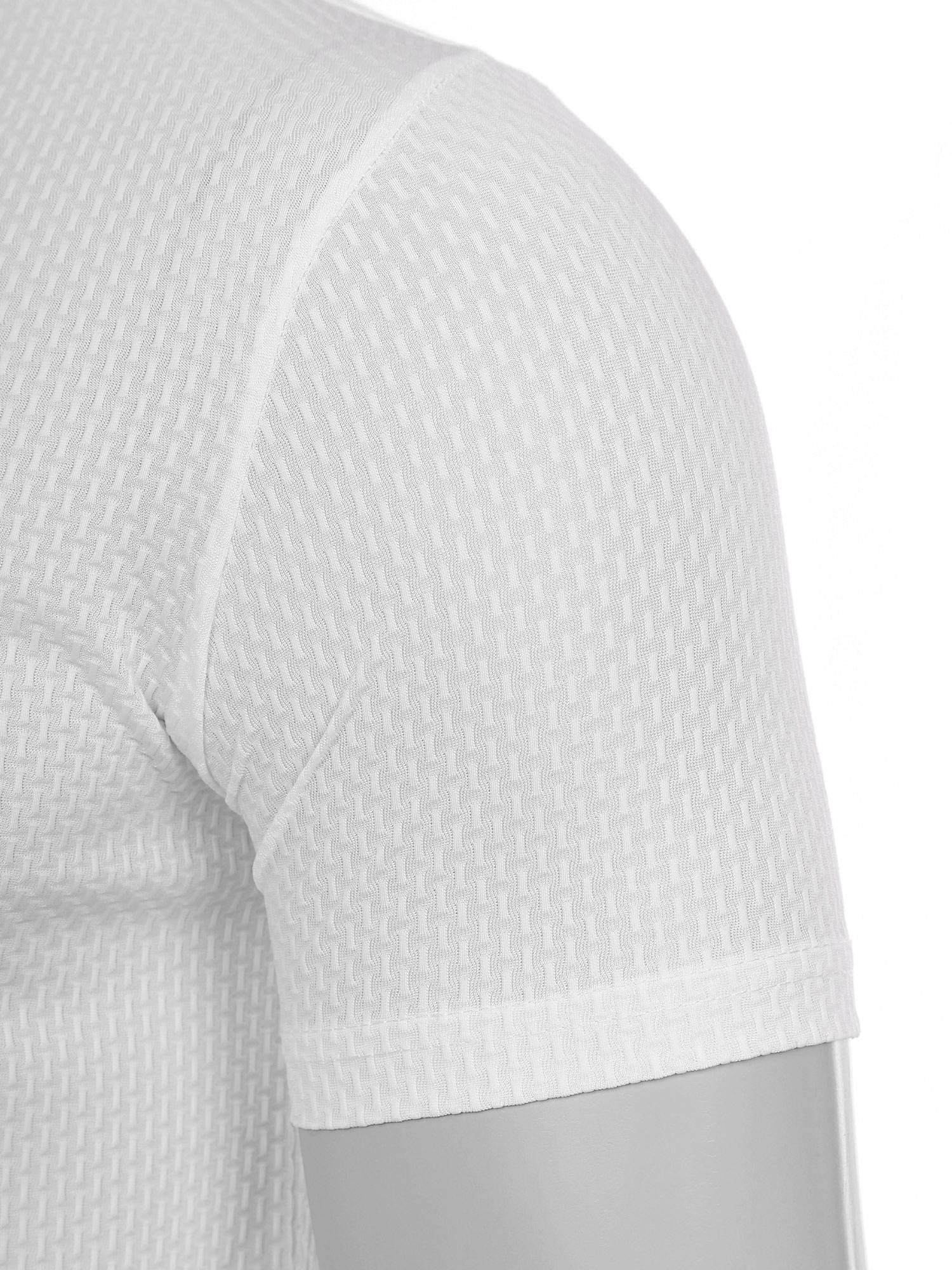 Men Short Sleeve Turn-down Collar Placket Silky Polo Shirt