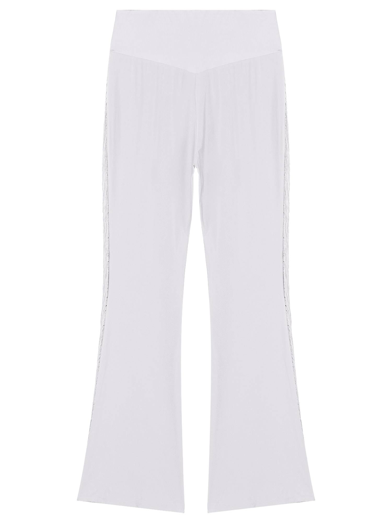 Men Tassel Flared Pants Vintage High Waist Bell-Bottom Trousers for Jazz Dance