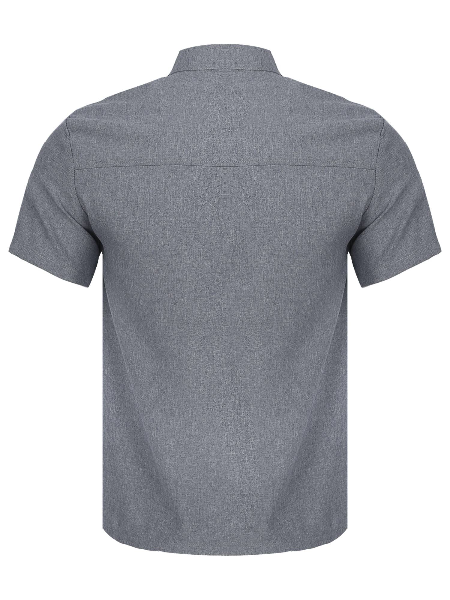 Men Women Stand Collar Short Sleeve Button Chef Shirt