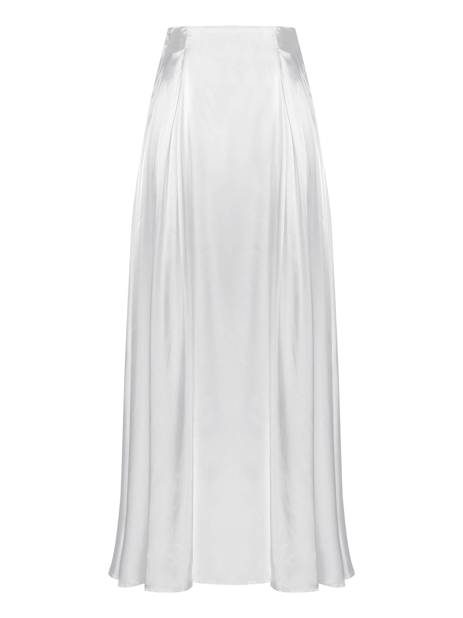 Women Satin High Waist Solid Color A-line Skirt for Evening Party