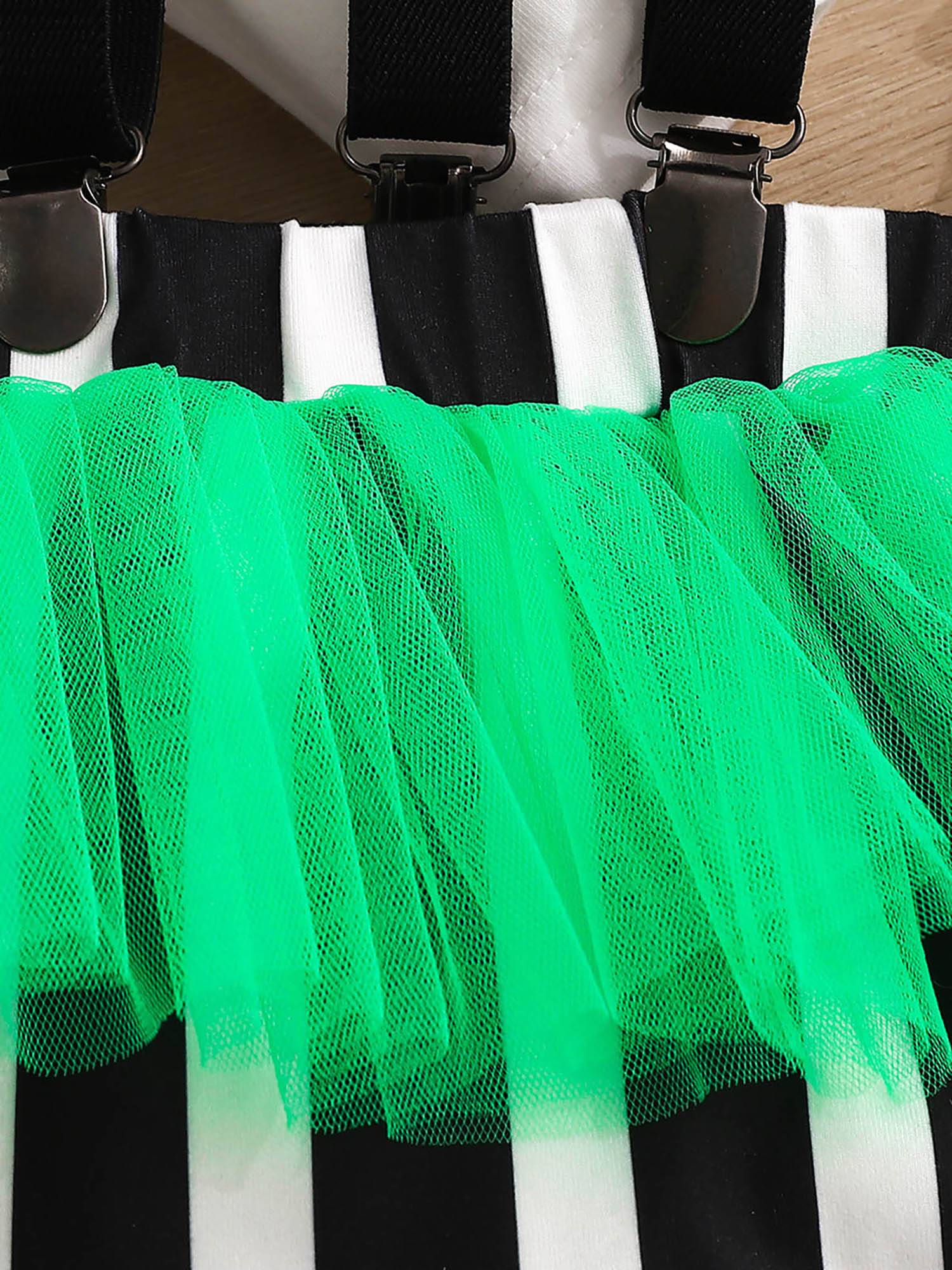 Baby Girls Halloween Long Sleeve T-shirt and Stripe Tulle Shorts Set