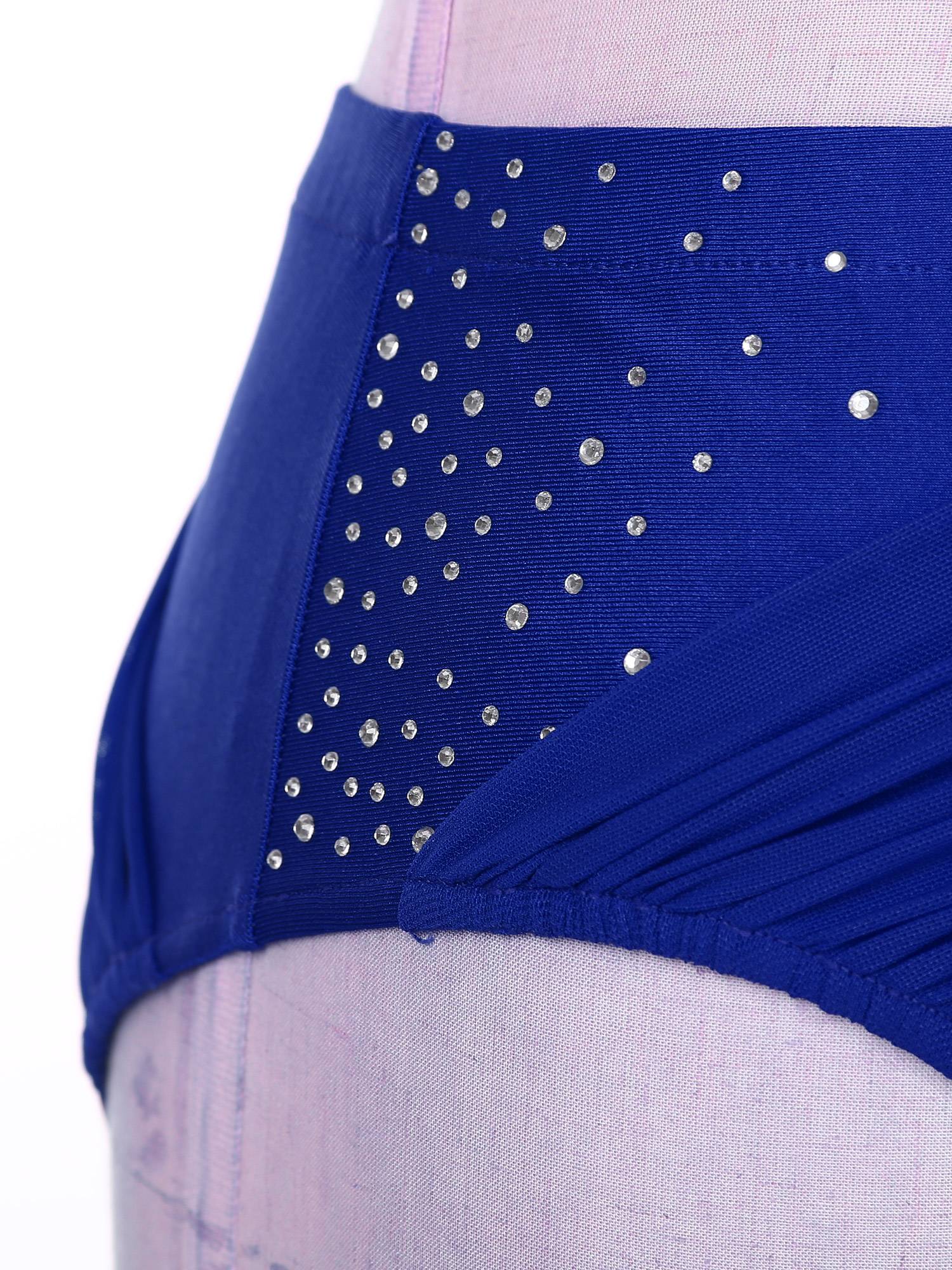 Women 2pcs One Shoulder Crop Top and Skirted Briefs Lyrical Dance Set