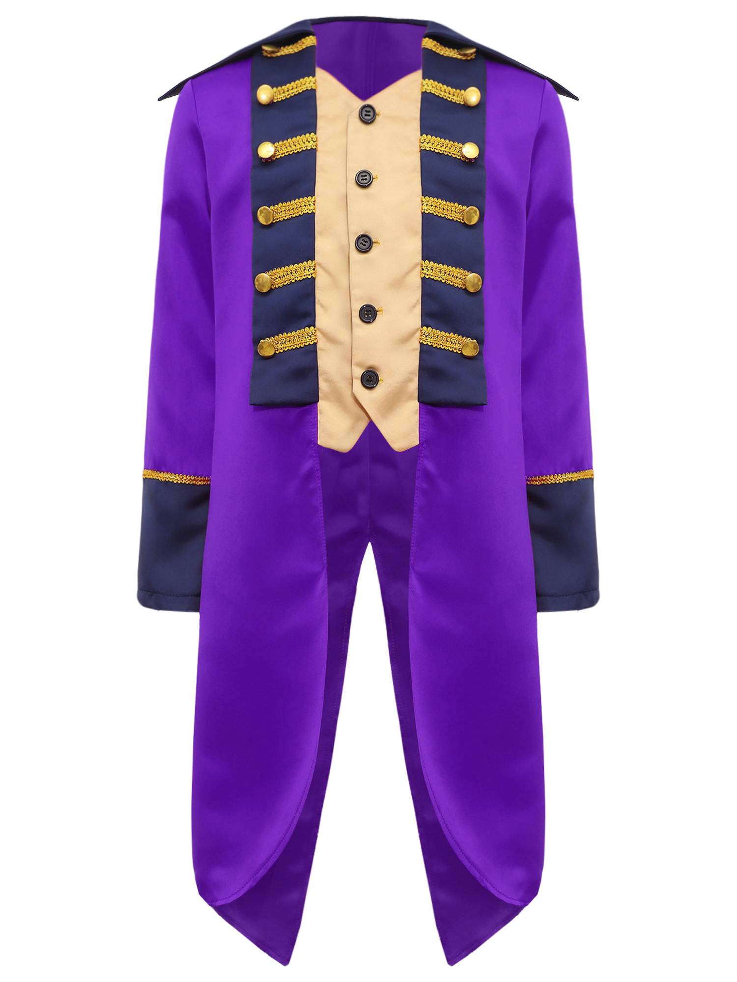 Kids Long Sleeve Lapel British Tailcoat Medieval Costume