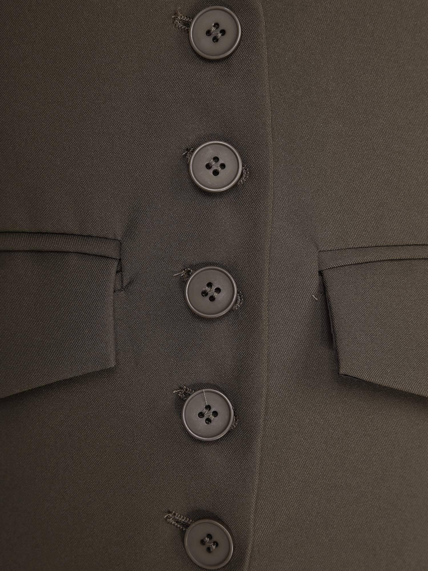 Women V Neck Button-up Solid Color Office Work Vest