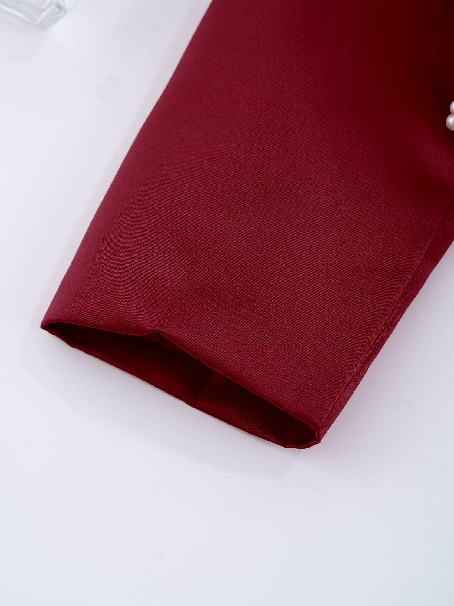 Toddler Girls Satin Bolero Faux Pearl Trim Long Sleeve Cardigan