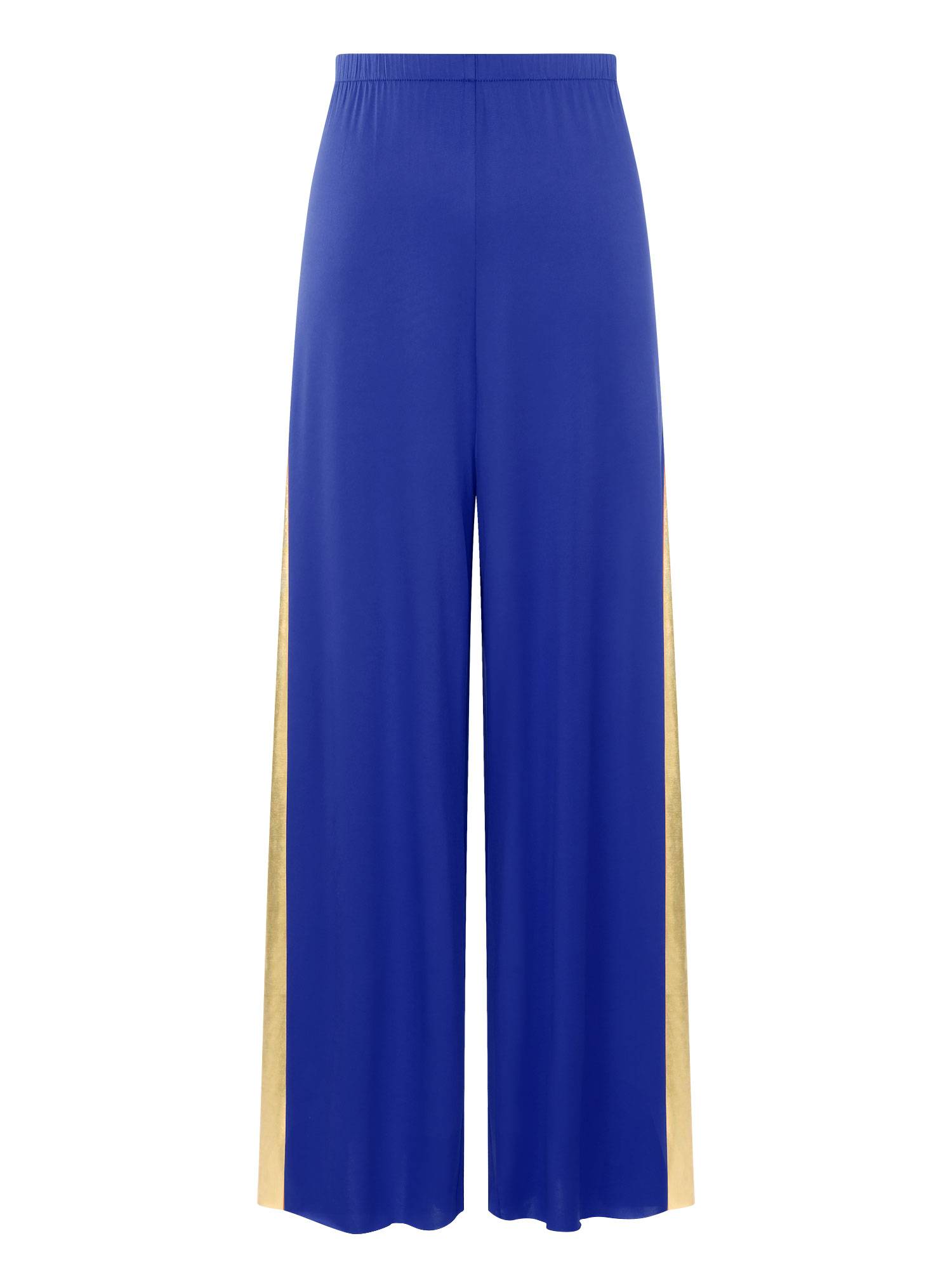 Women 2pcs One Shoulder Asymmetrical Dress and Wide-Leg Pants Dance Set