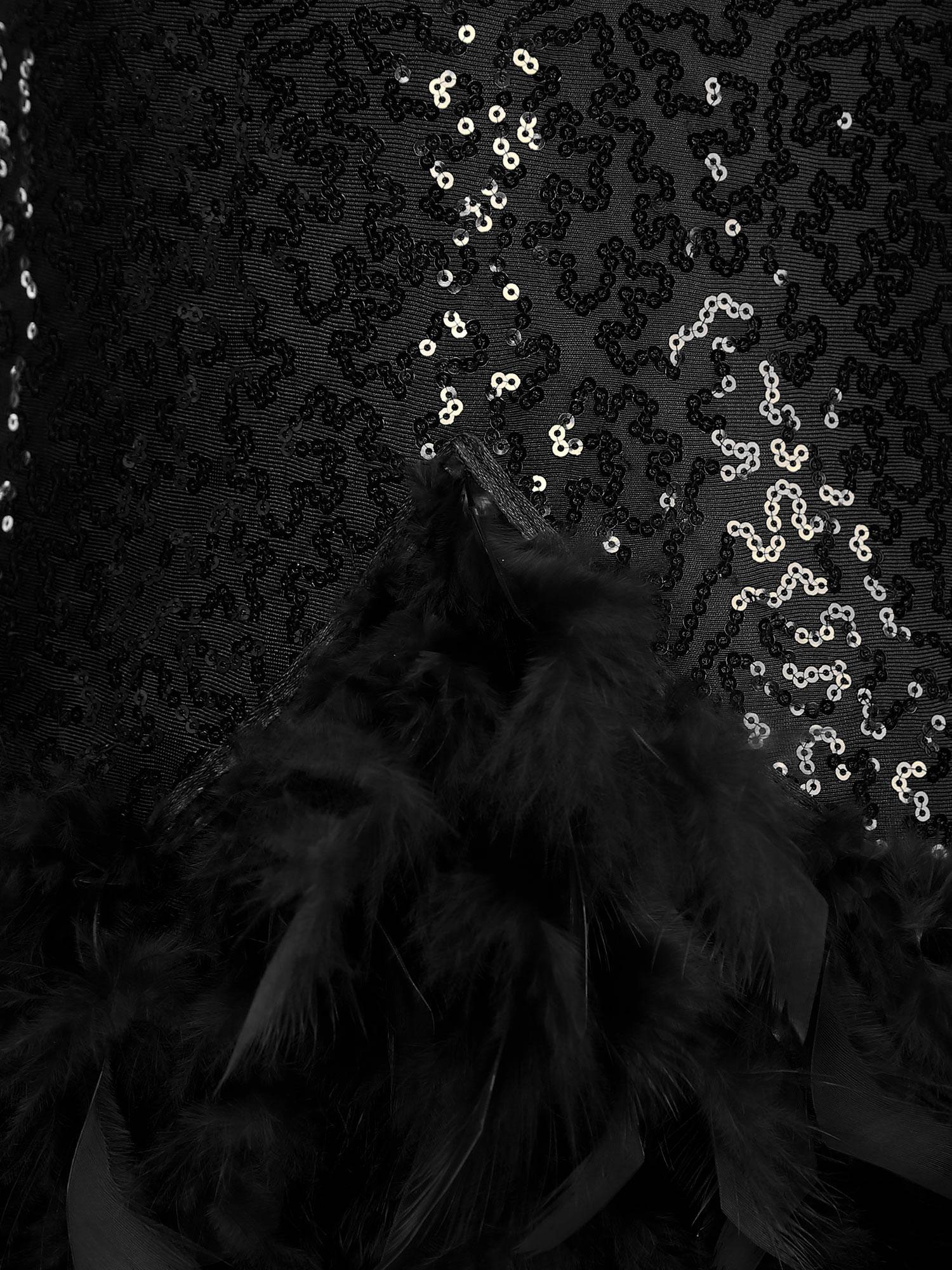 Women Sleeveless Halter Neck Backless Sequins Feather Jazz Dance Leotard