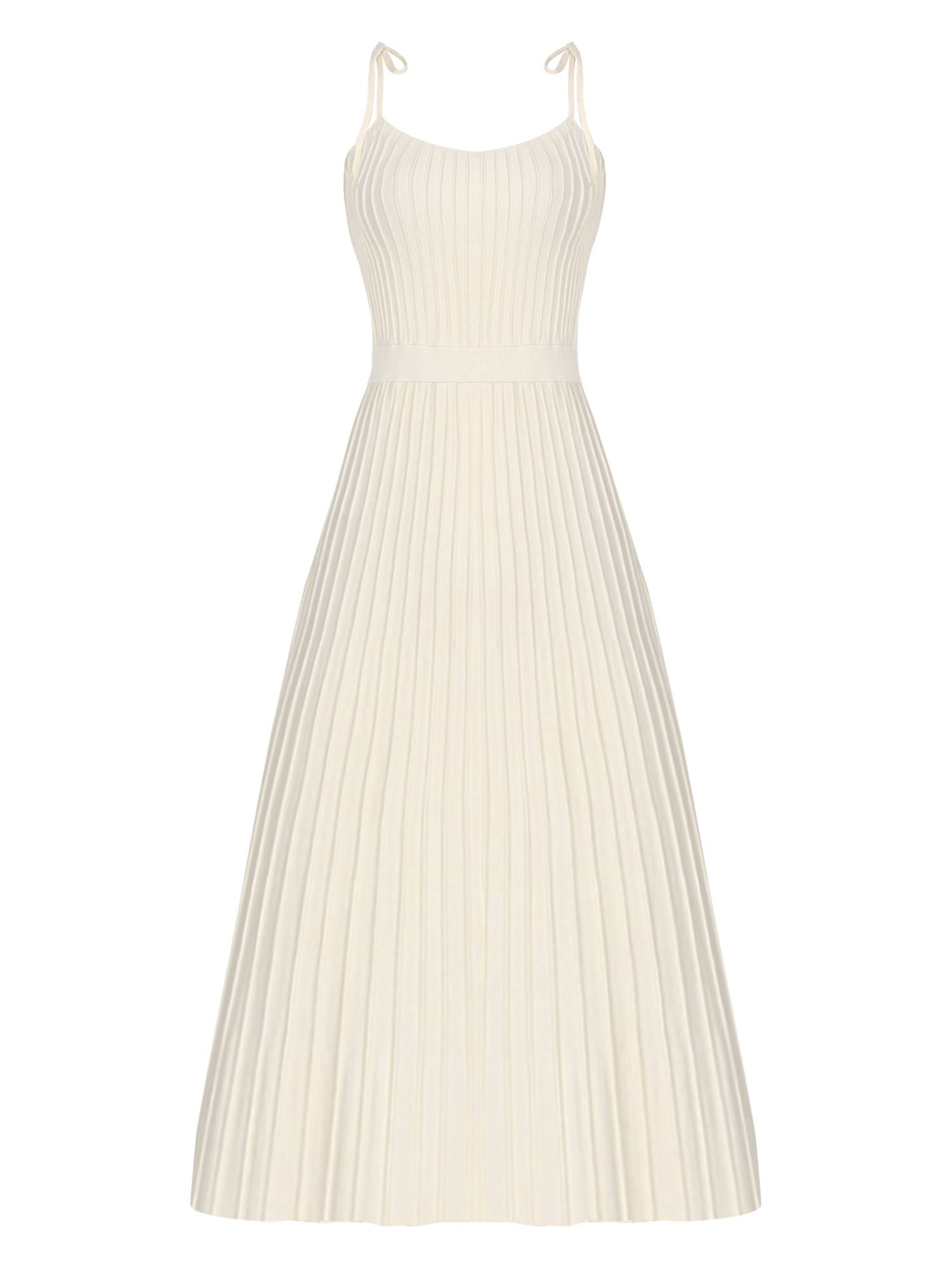 Women Sleeveless Knottable Shoulder Straps Maxi Knitted Dress for Party