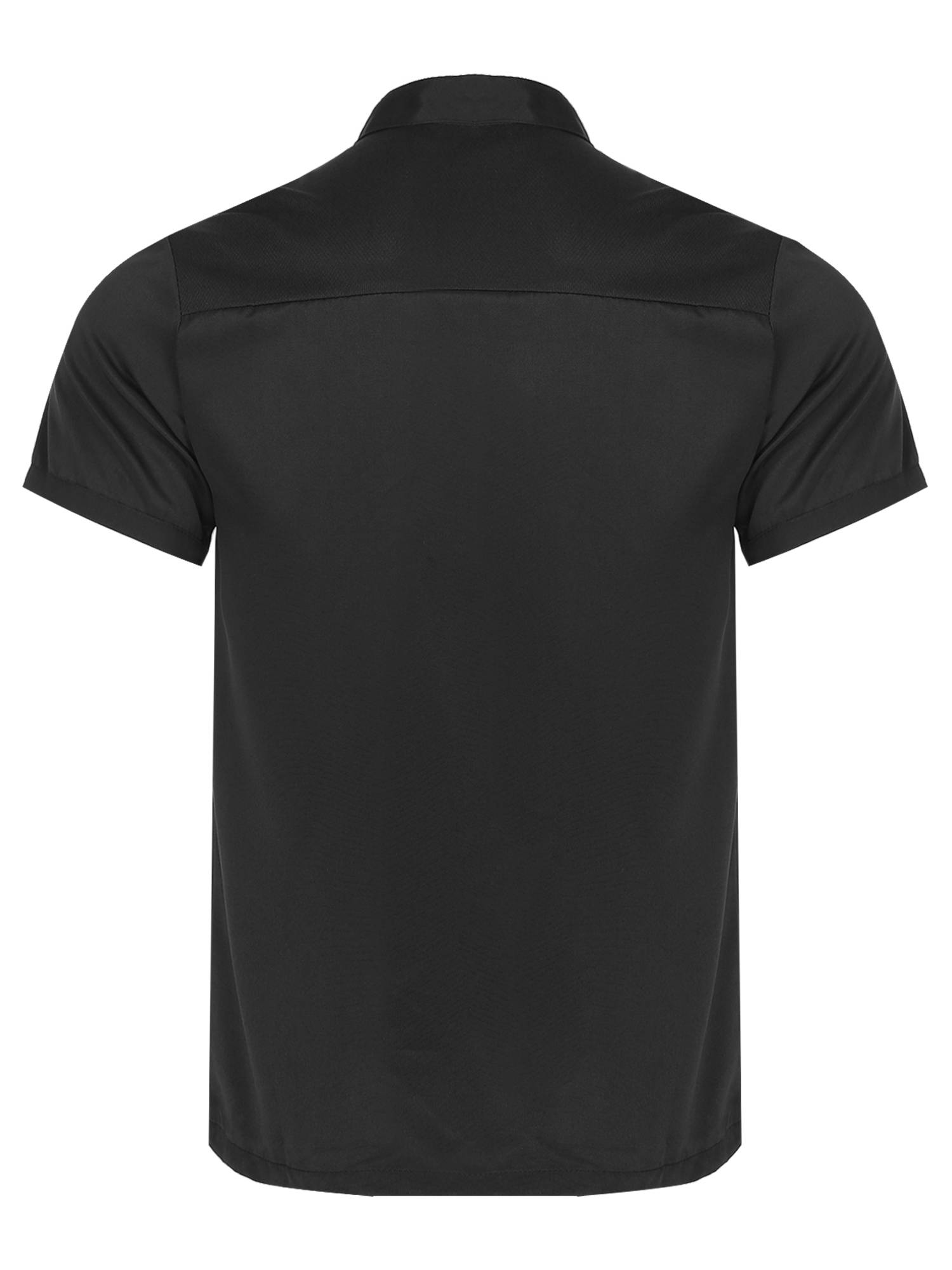 Adults Stand Collar Short Sleeve Chef Shirt Kitchen Uniform