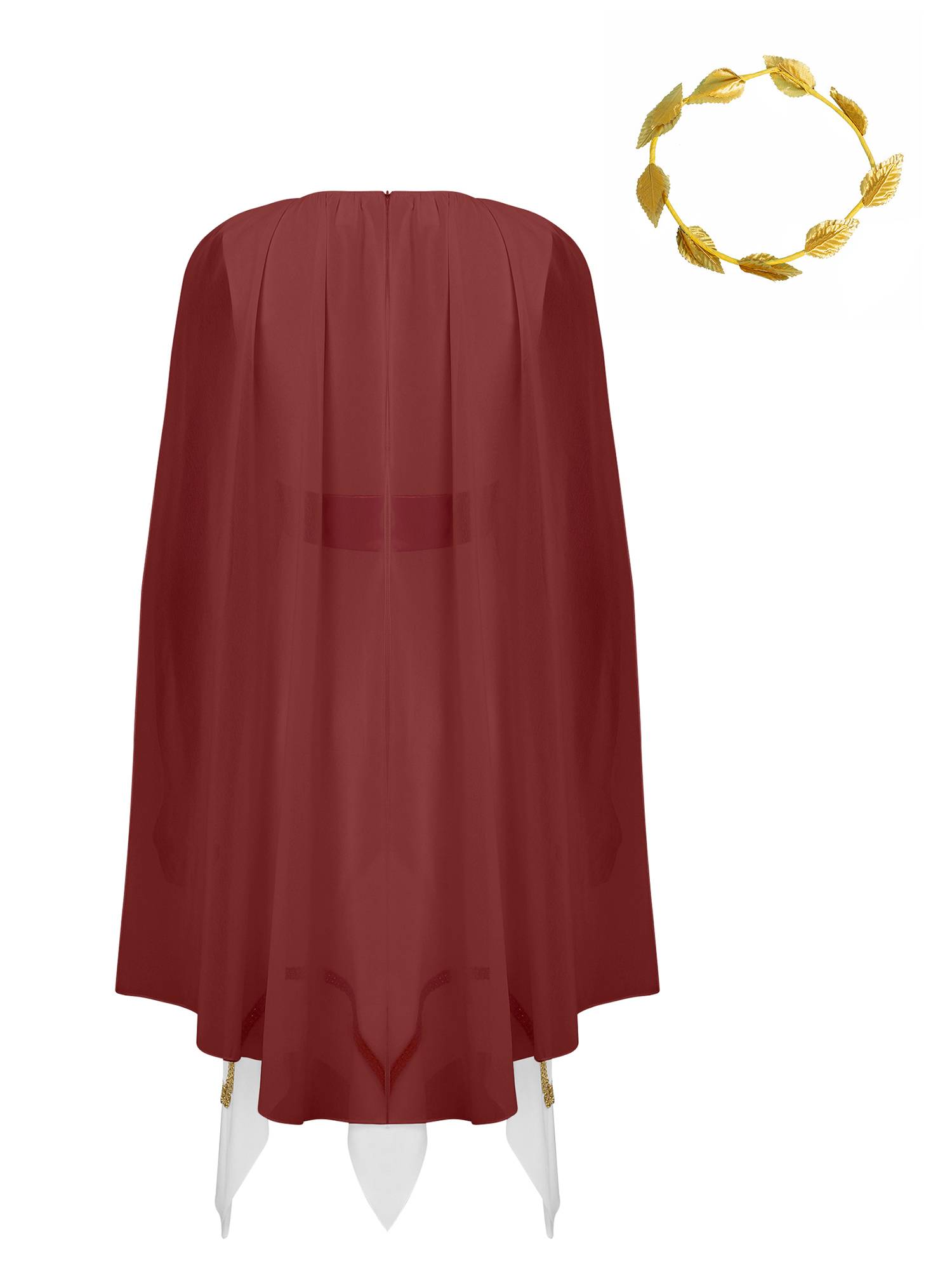 Women Ancient Greek Toga Asymmetrical Tunic Dress with Headwear