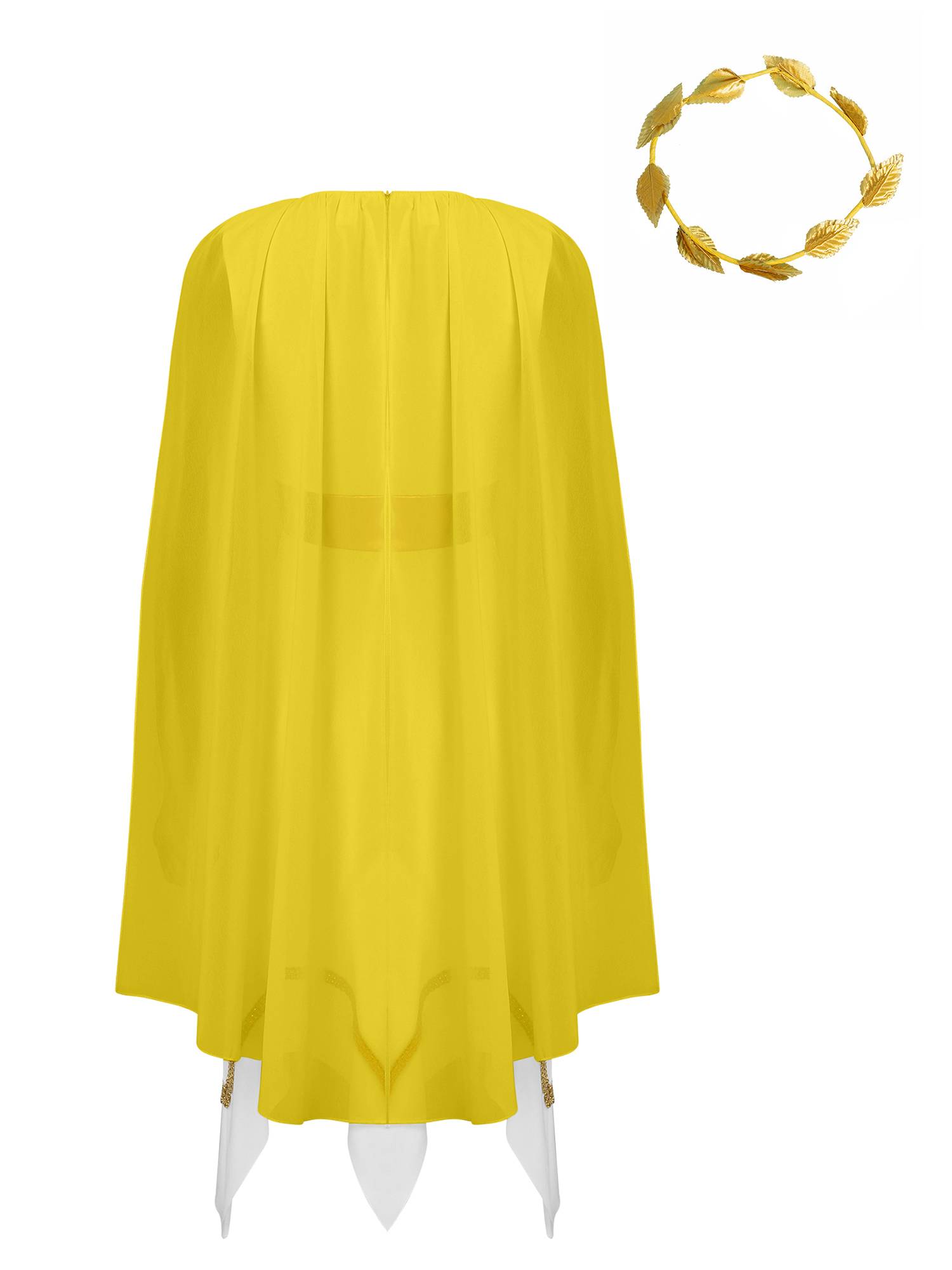 Women Ancient Greek Toga Asymmetrical Tunic Dress with Headwear