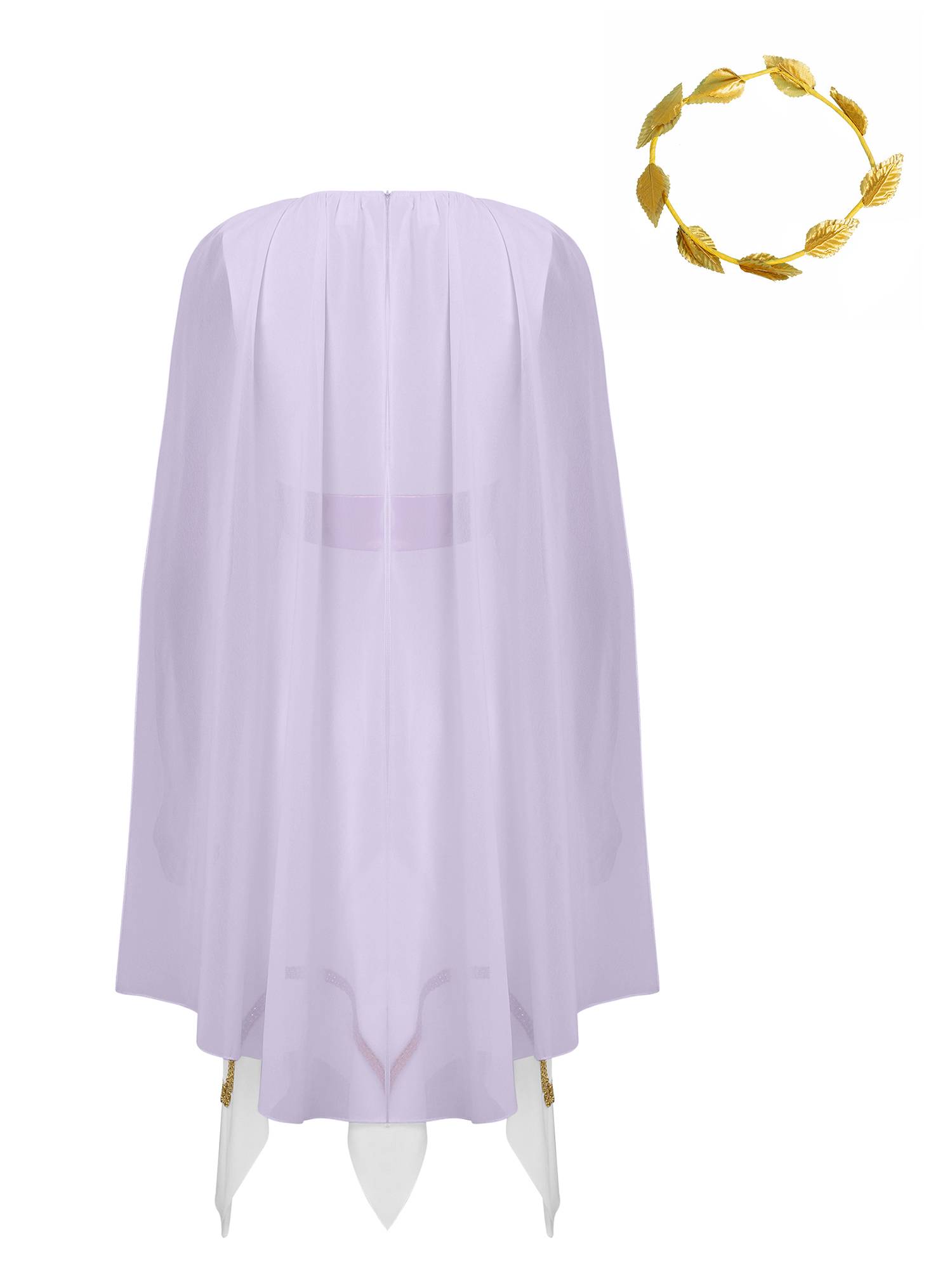 Women Ancient Greek Toga Asymmetrical Tunic Dress with Headwear