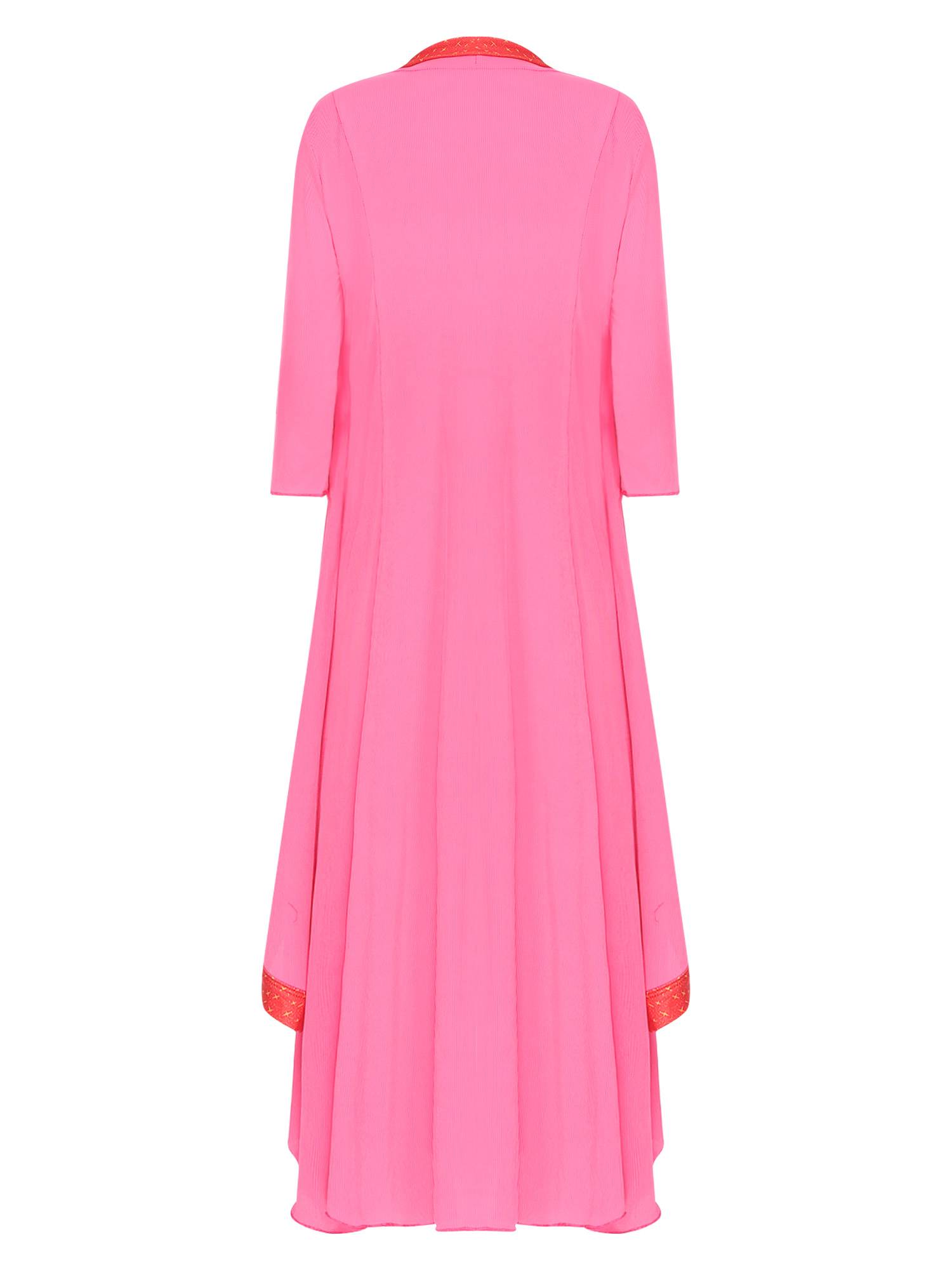 Women 2-in-1 Retro Long Sleeve Ruffled Neckline Loose Dress for Wedding Guest