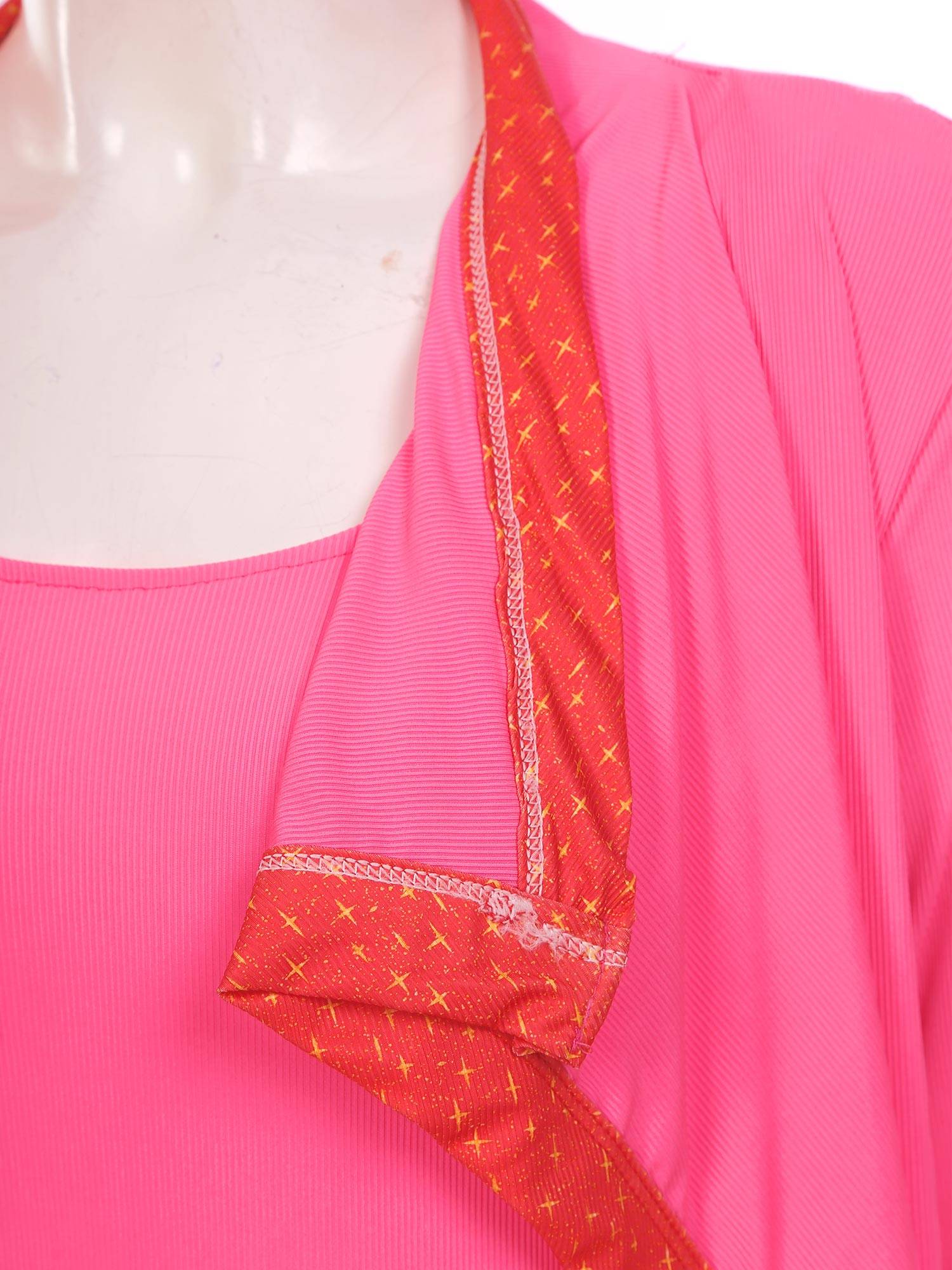 Women 2-in-1 Retro Long Sleeve Ruffled Neckline Loose Dress for Wedding Guest