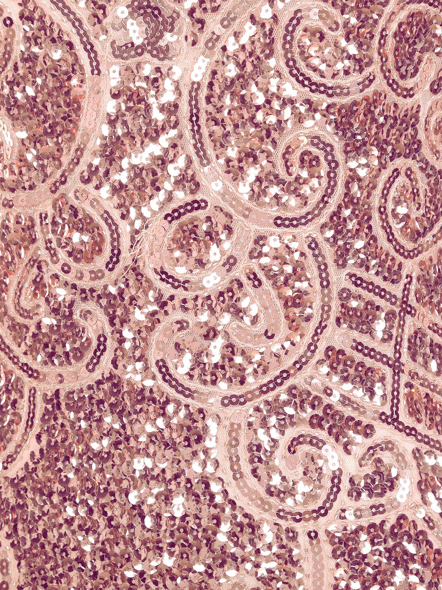 Women Sequin Flowery Sleeveless Tassels Bodycon Dress for Cocktail