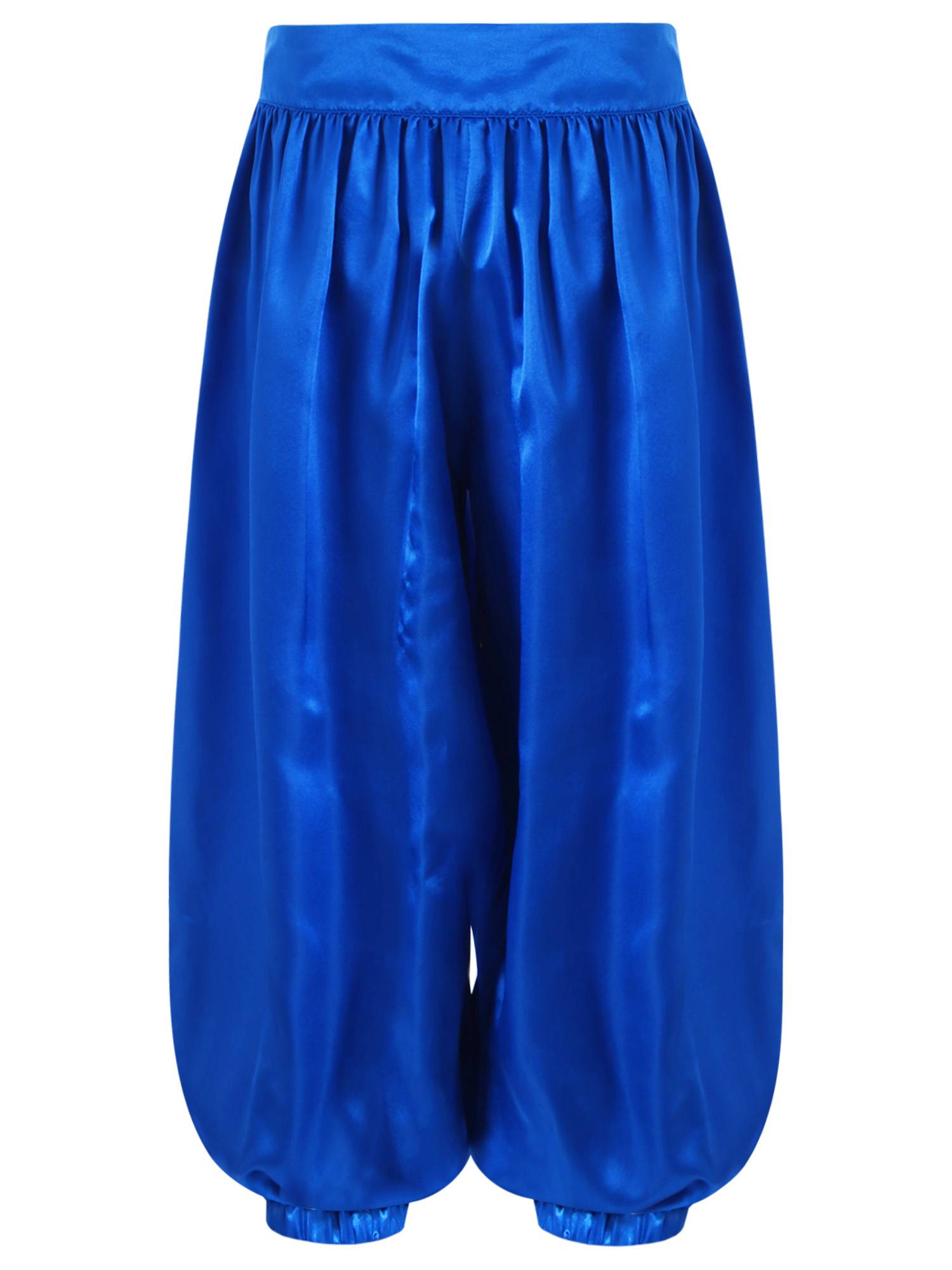 Kids Girls Solid Color Satin Bloomers Belly Dance Pants