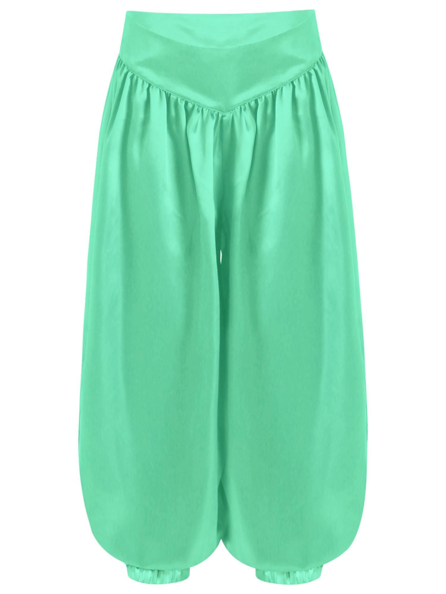 Kids Girls Solid Color Satin Bloomers Belly Dance Pants