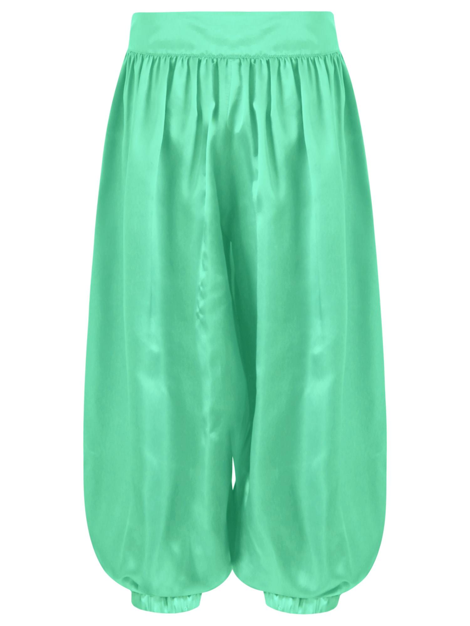 Kids Girls Solid Color Satin Bloomers Belly Dance Pants
