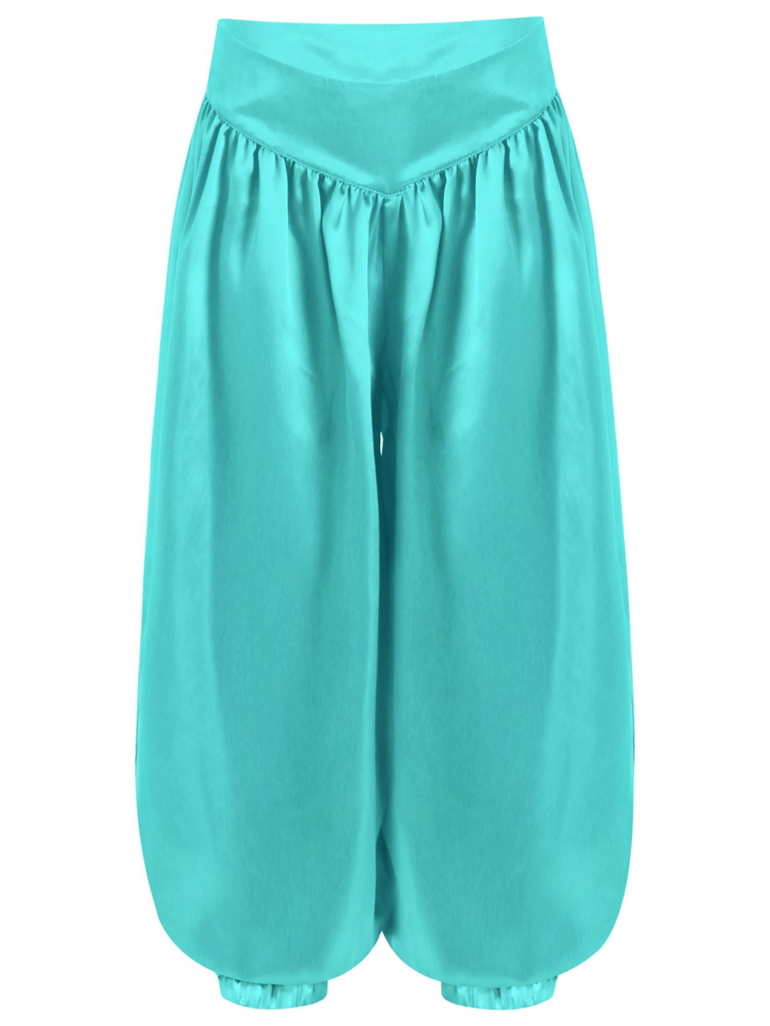 Kids Girls Solid Color Satin Bloomers Belly Dance Pants