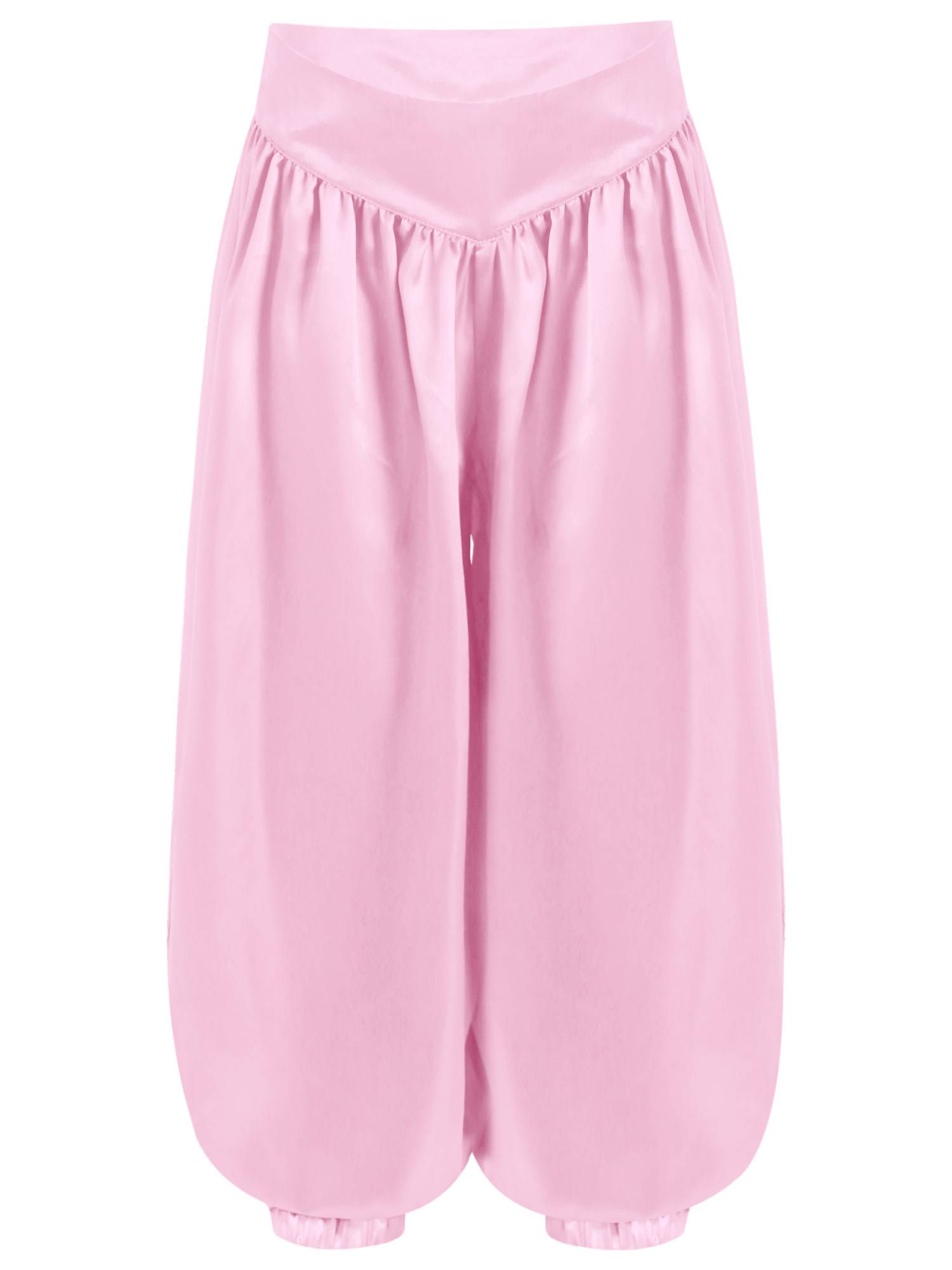 Kids Girls Solid Color Satin Bloomers Belly Dance Pants