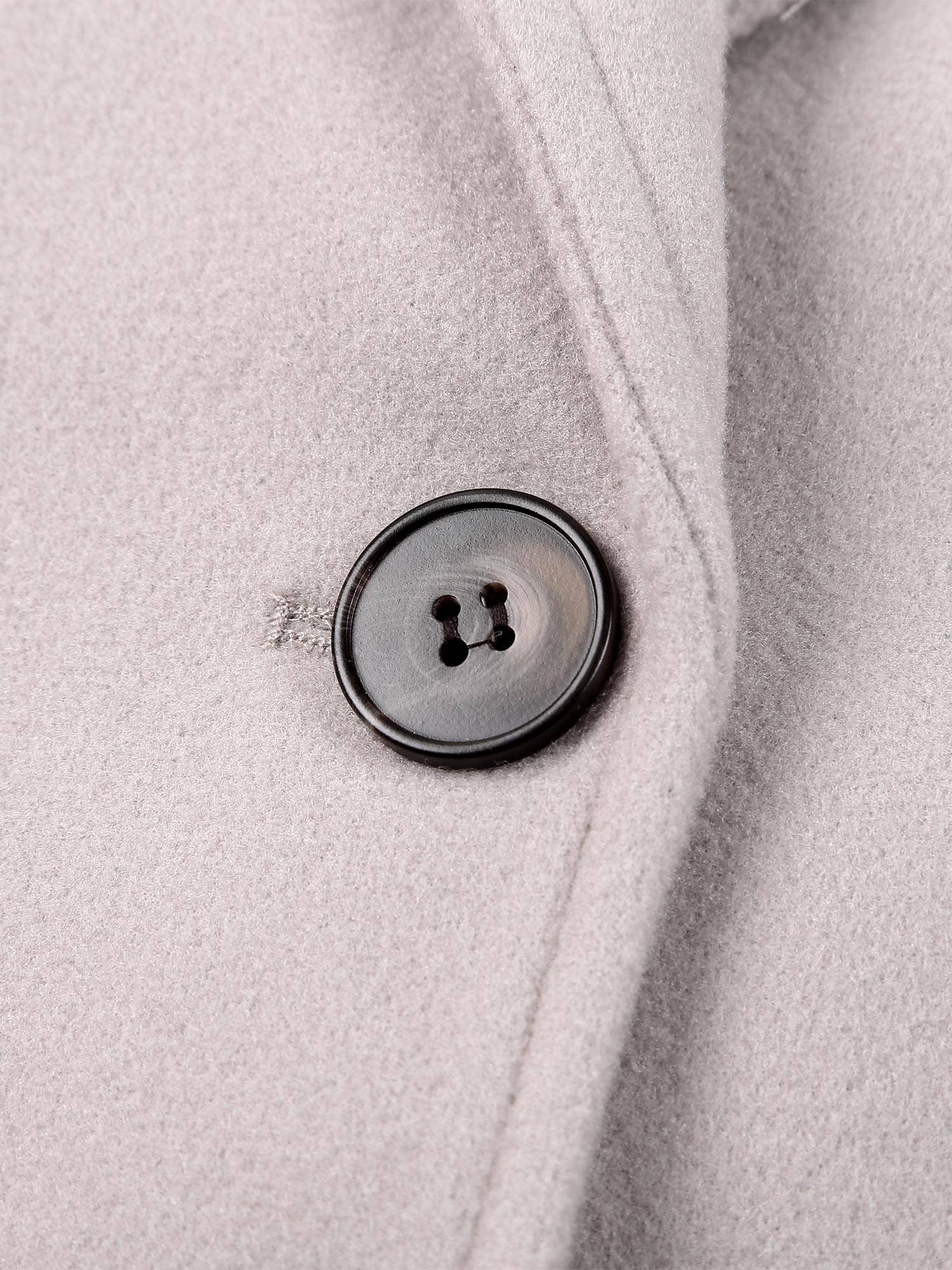 Women Solid Color Long Sleeve Lapel Woolen Button-up Blazer