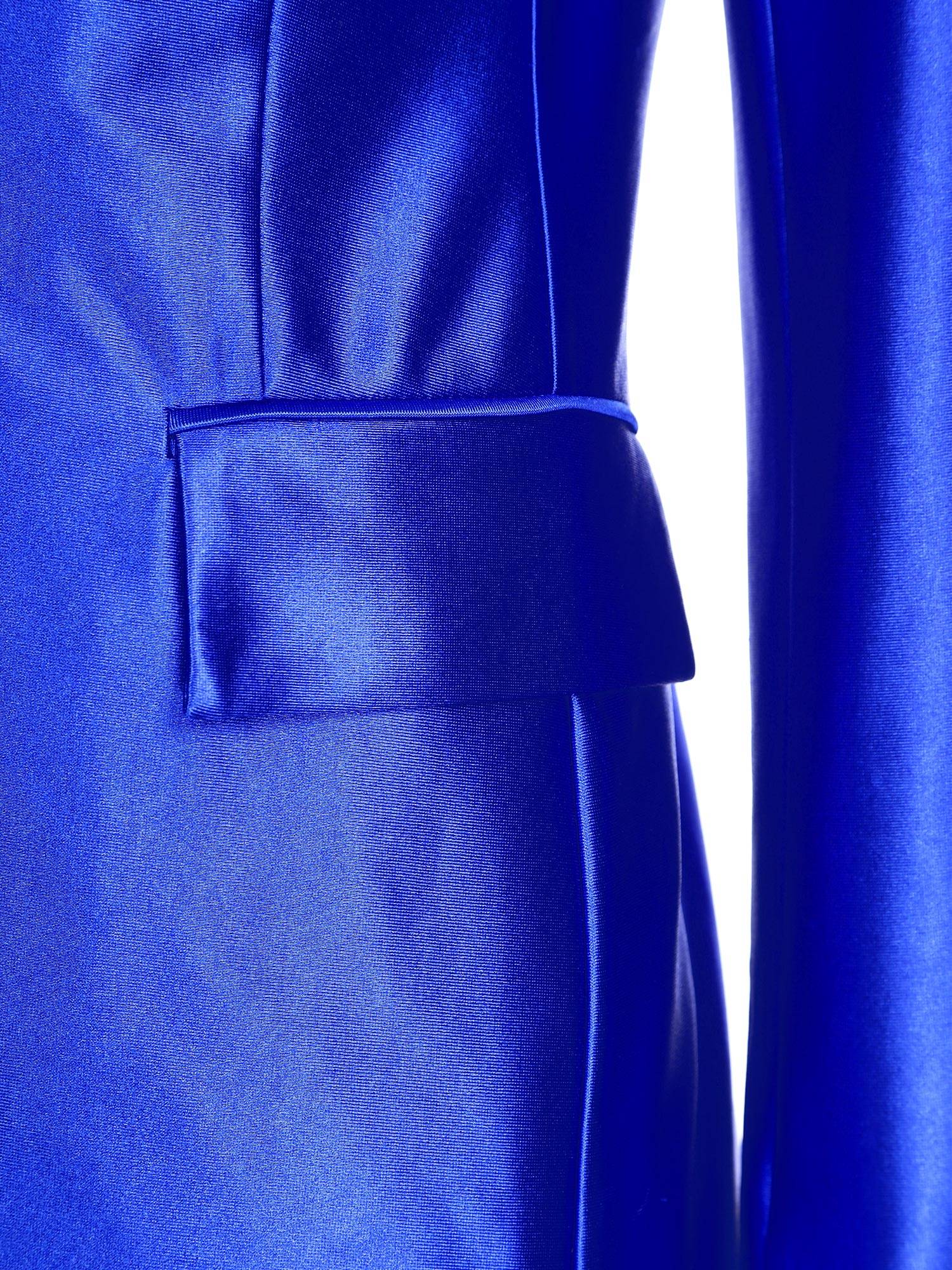 Women Glossy Long Sleeve Lapel Blazer for Formal Occasions