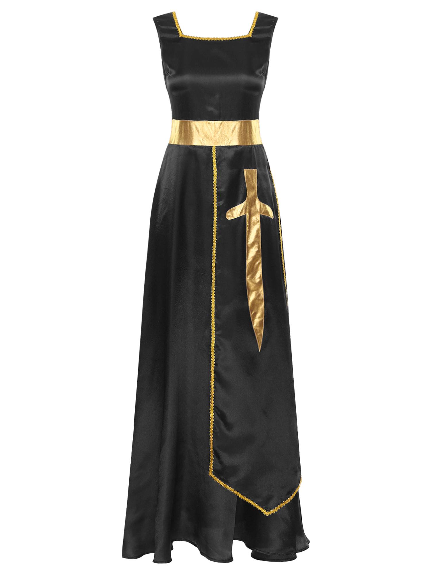 Women Sleeveless Square Neck Liturgical Praise Dance Maxi Dress