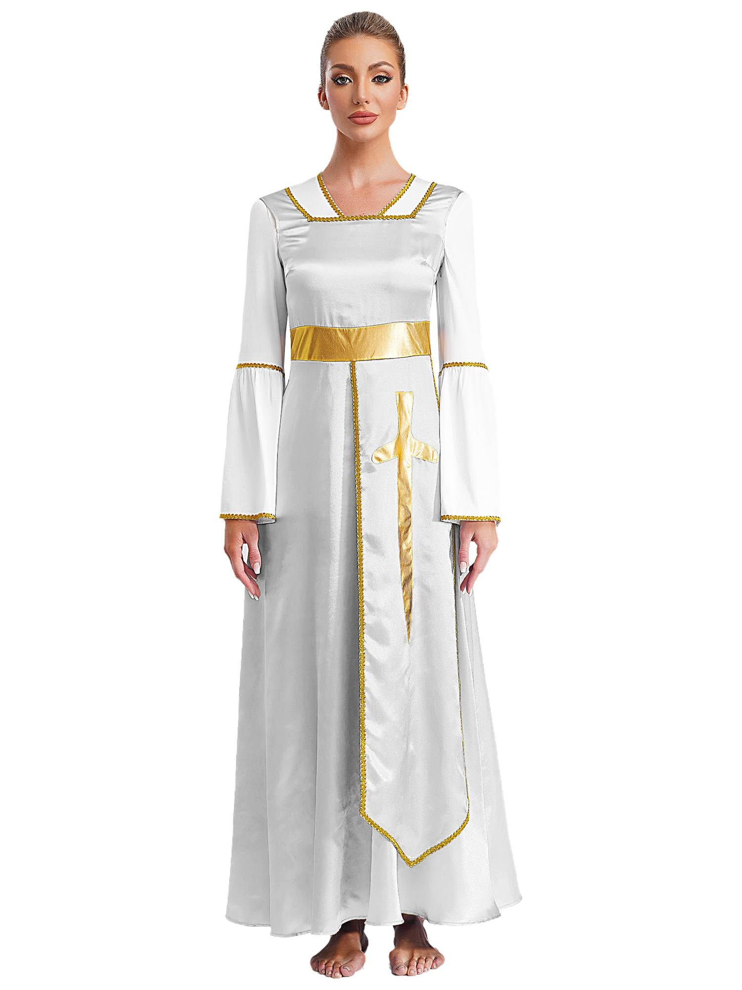 Women Sleeveless Square Neck Liturgical Praise Dance Maxi Dress