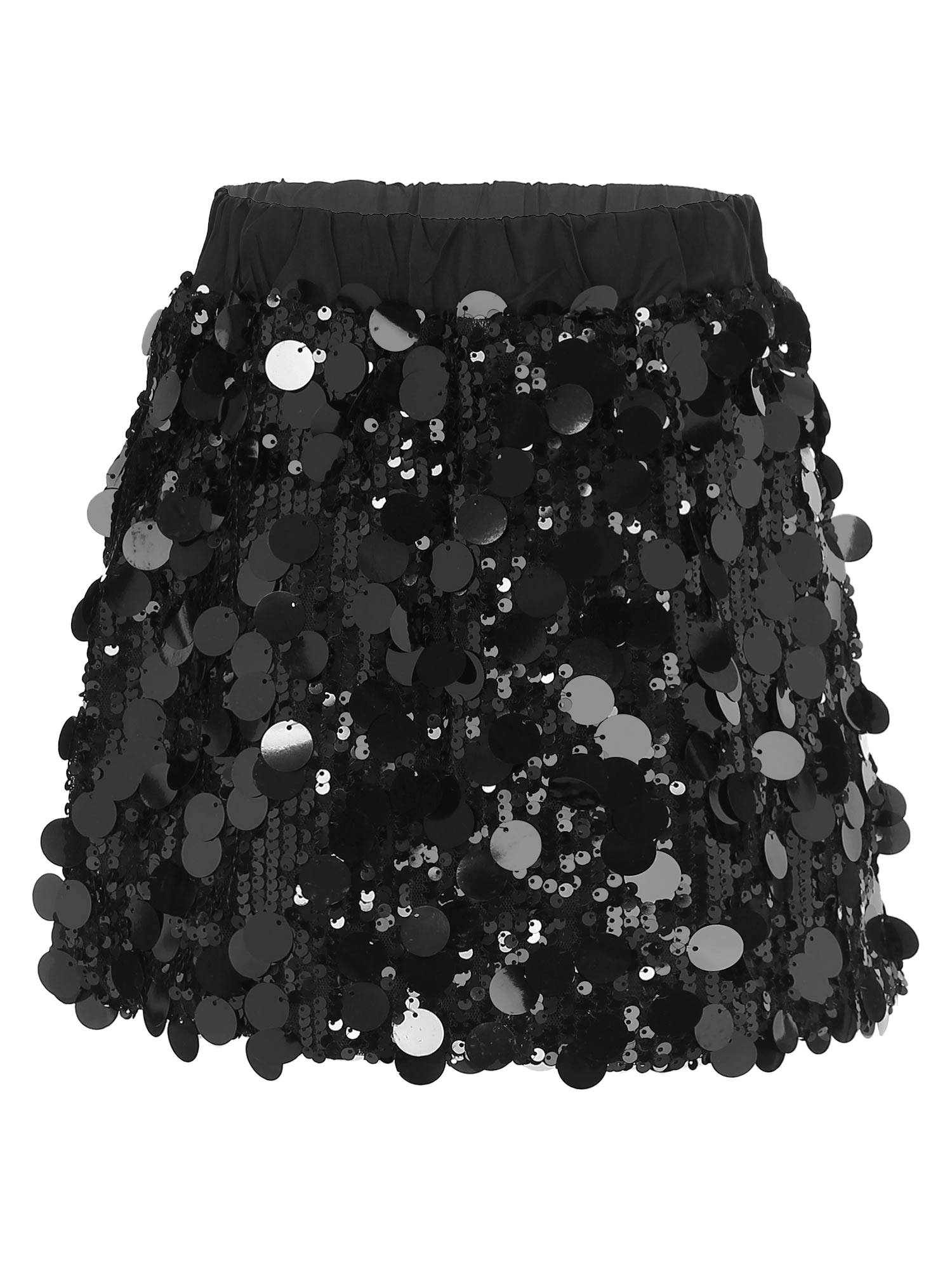 Toddler Girls Glittery Sequin Thick Lining Mini Skirt