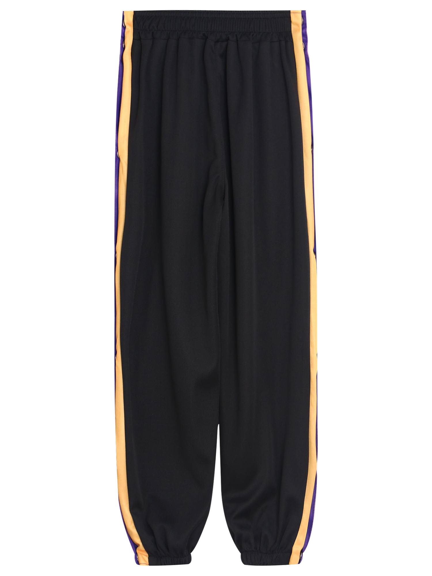 Kids Boys Side Slit Buttons Color Block Sweatpants for Sports