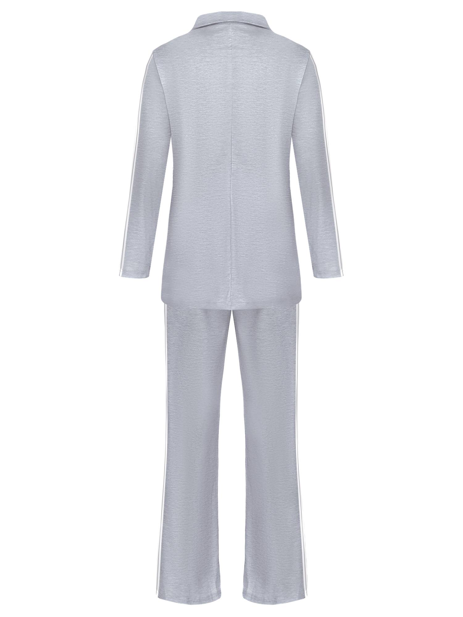 Women 2pcs Lapel Buttoned Blazer and Pants Formal Suit for Party Work