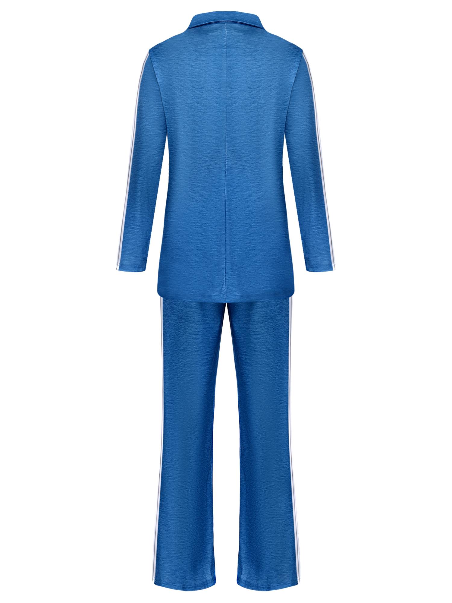 Women 2pcs Lapel Buttoned Blazer and Pants Formal Suit for Party Work