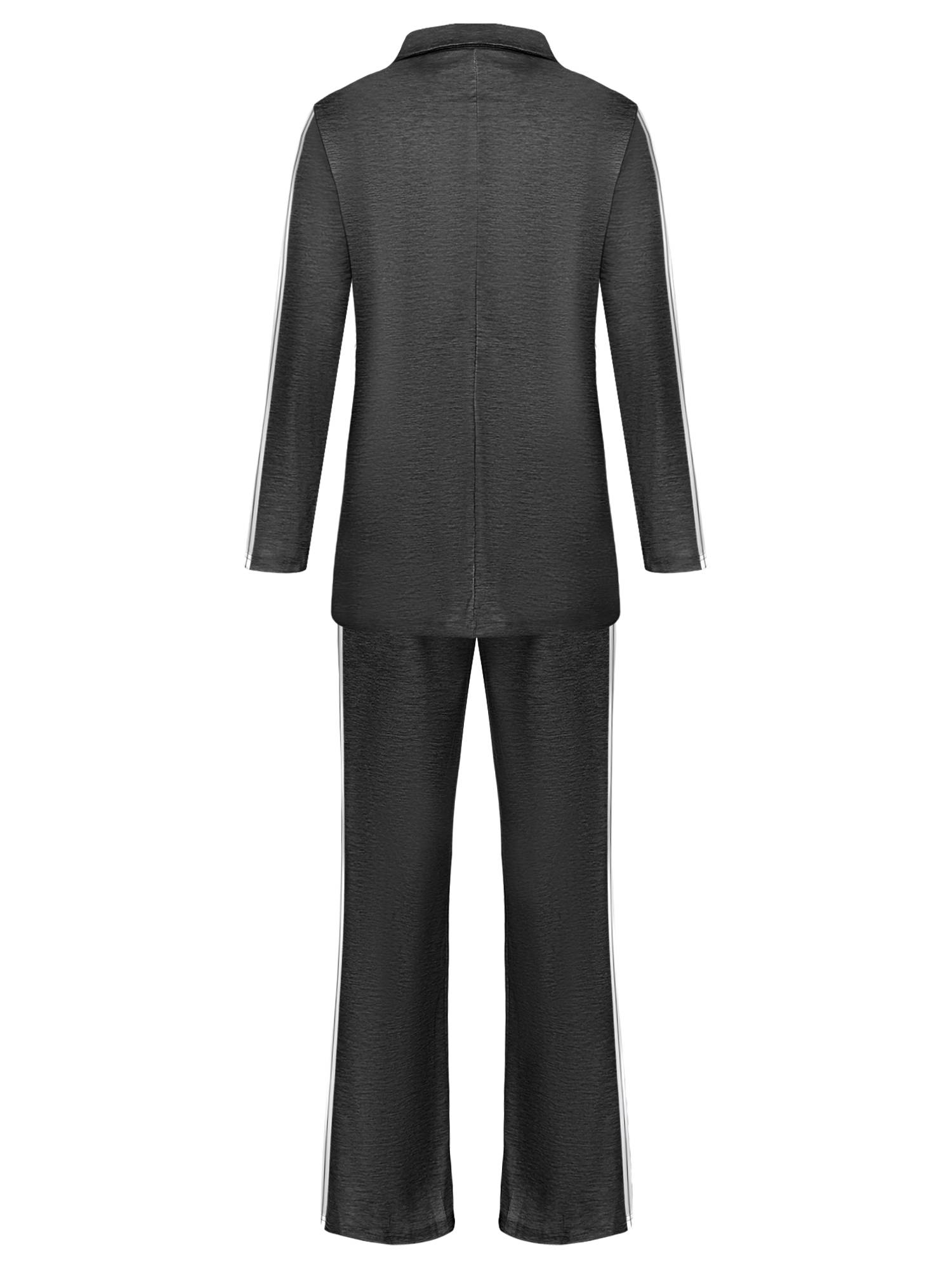 Women 2pcs Lapel Buttoned Blazer and Pants Formal Suit for Party Work