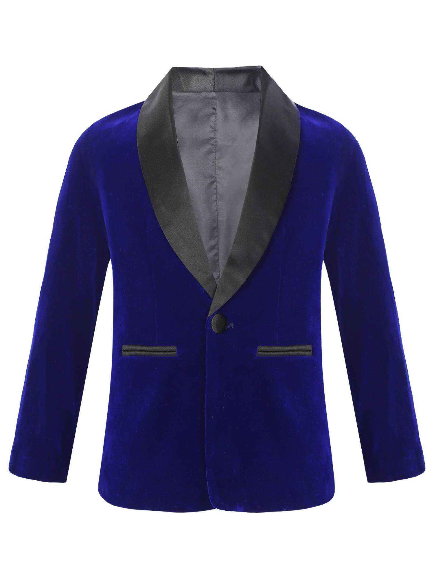 Kids Boys Long Sleeve Lapel Velvet Blazer for Formal Occasions