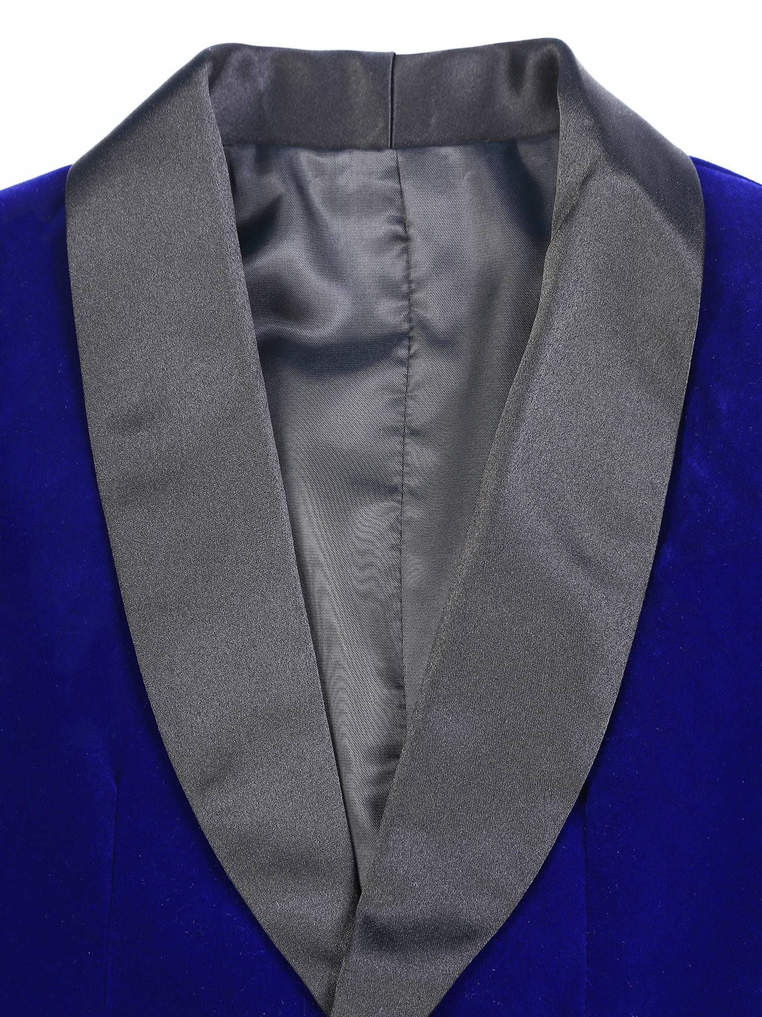 Kids Boys Long Sleeve Lapel Velvet Blazer for Formal Occasions